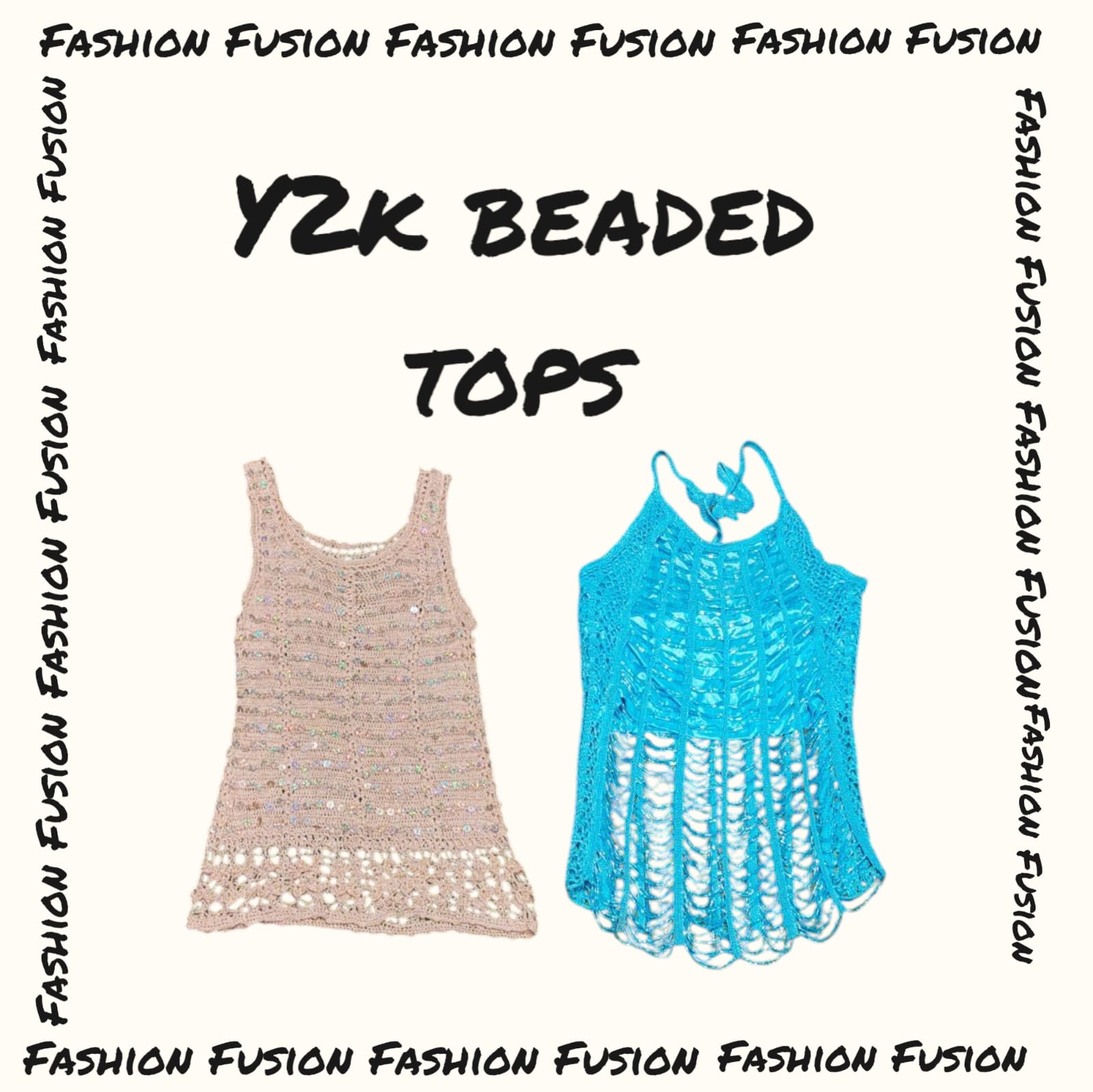 (FF-633) Y2k beaded tops