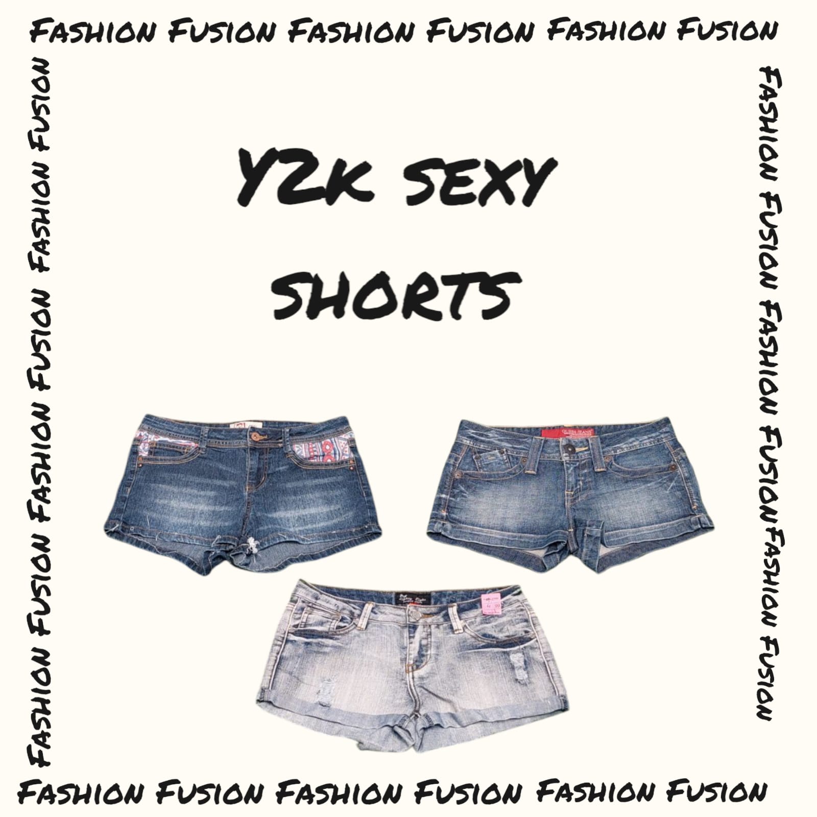 （FF-635）y2kセクシーショーツ（Guess-TrueReligionミックス）