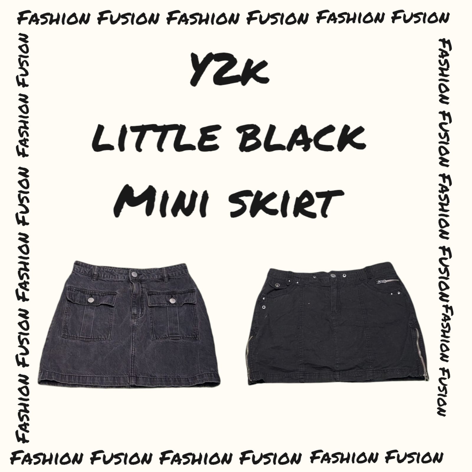 (FF-636) y2k little Black Mini skirt