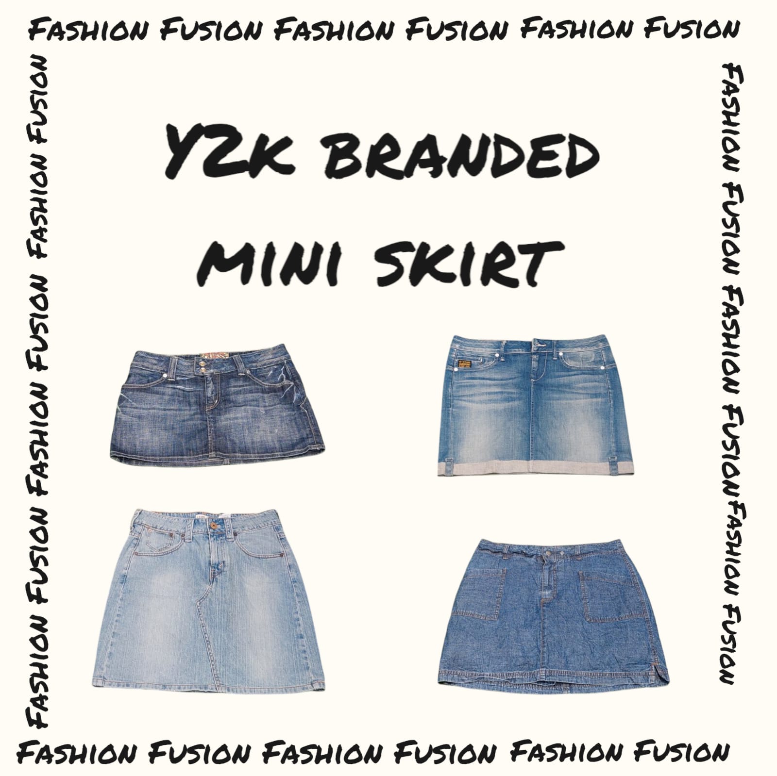 (FF-640) y2k branded denim skirts (levis-Lee-Gstar-Calvinklein-Mudd-Gues)