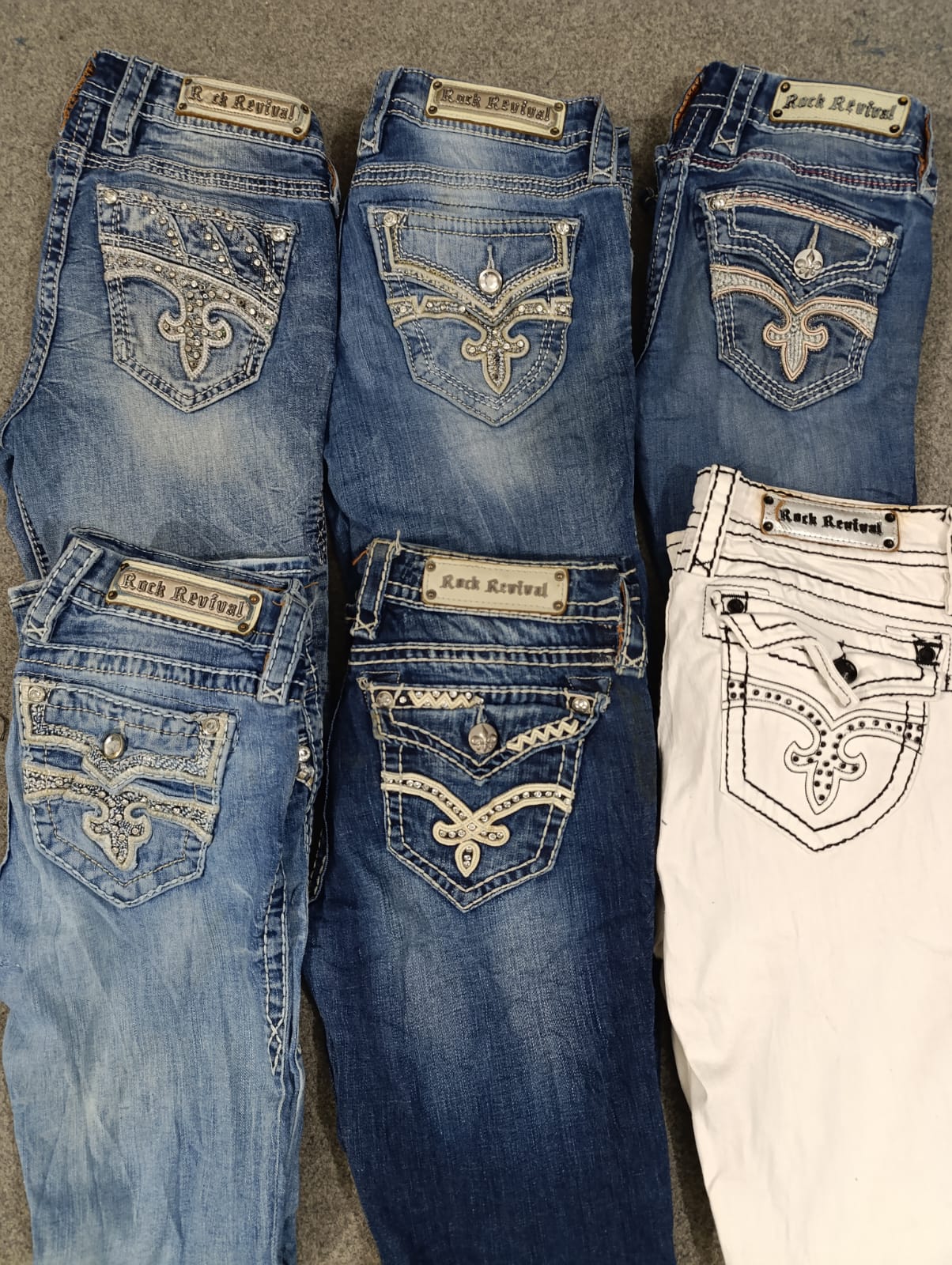 HD692 Damen Y2K Rock Revival Schlag- und gerade Jeans - 15 Stück