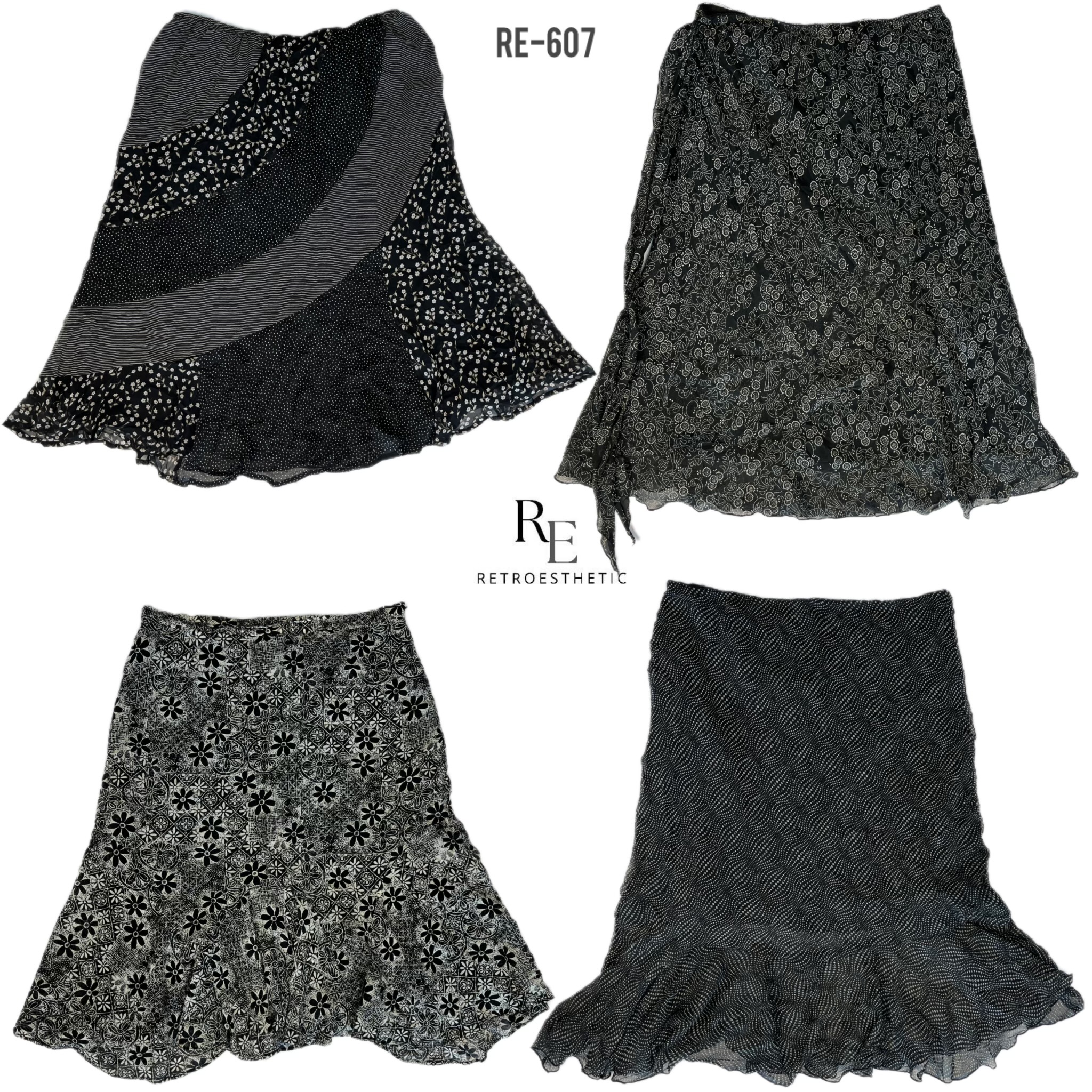Y2K Schwarzer Gothic-Polyrock (RE-607)