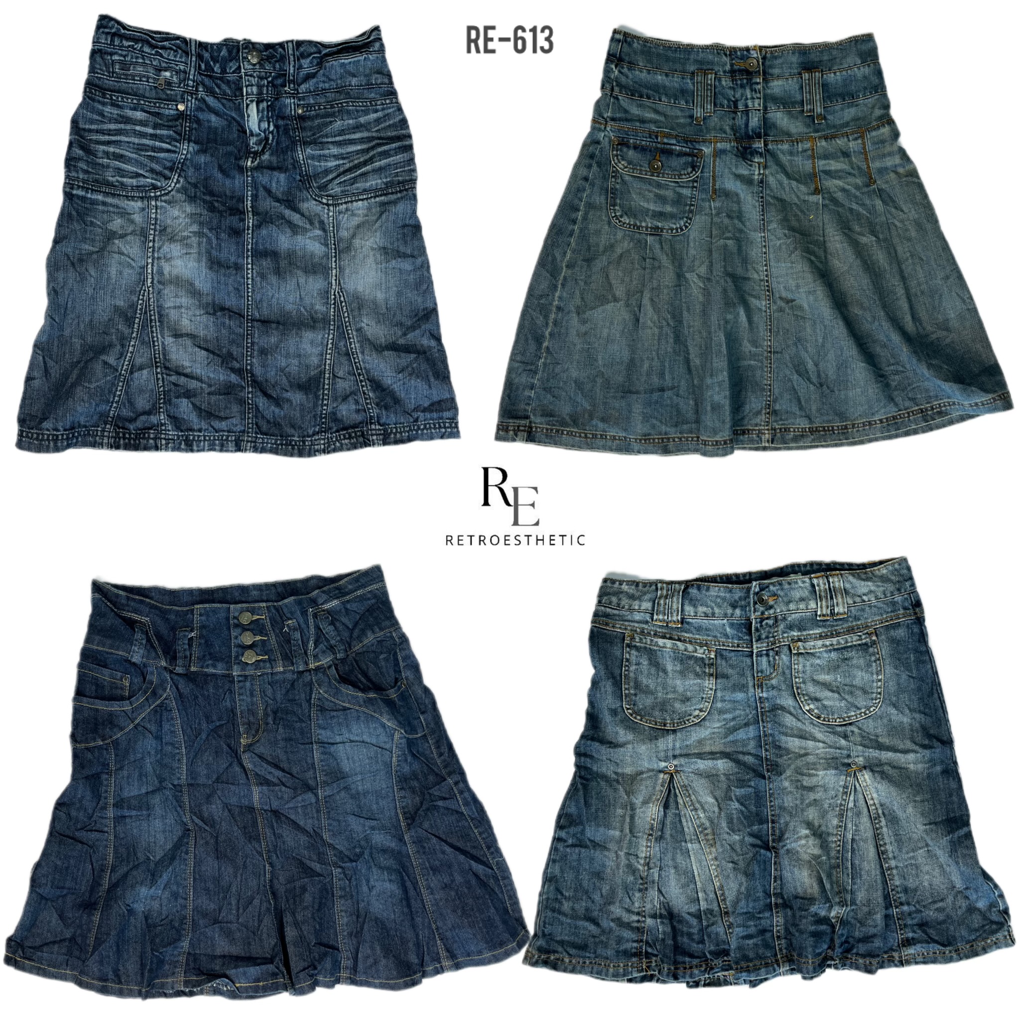 Jupe midi en denim Y2K IT Girl (RE-613)