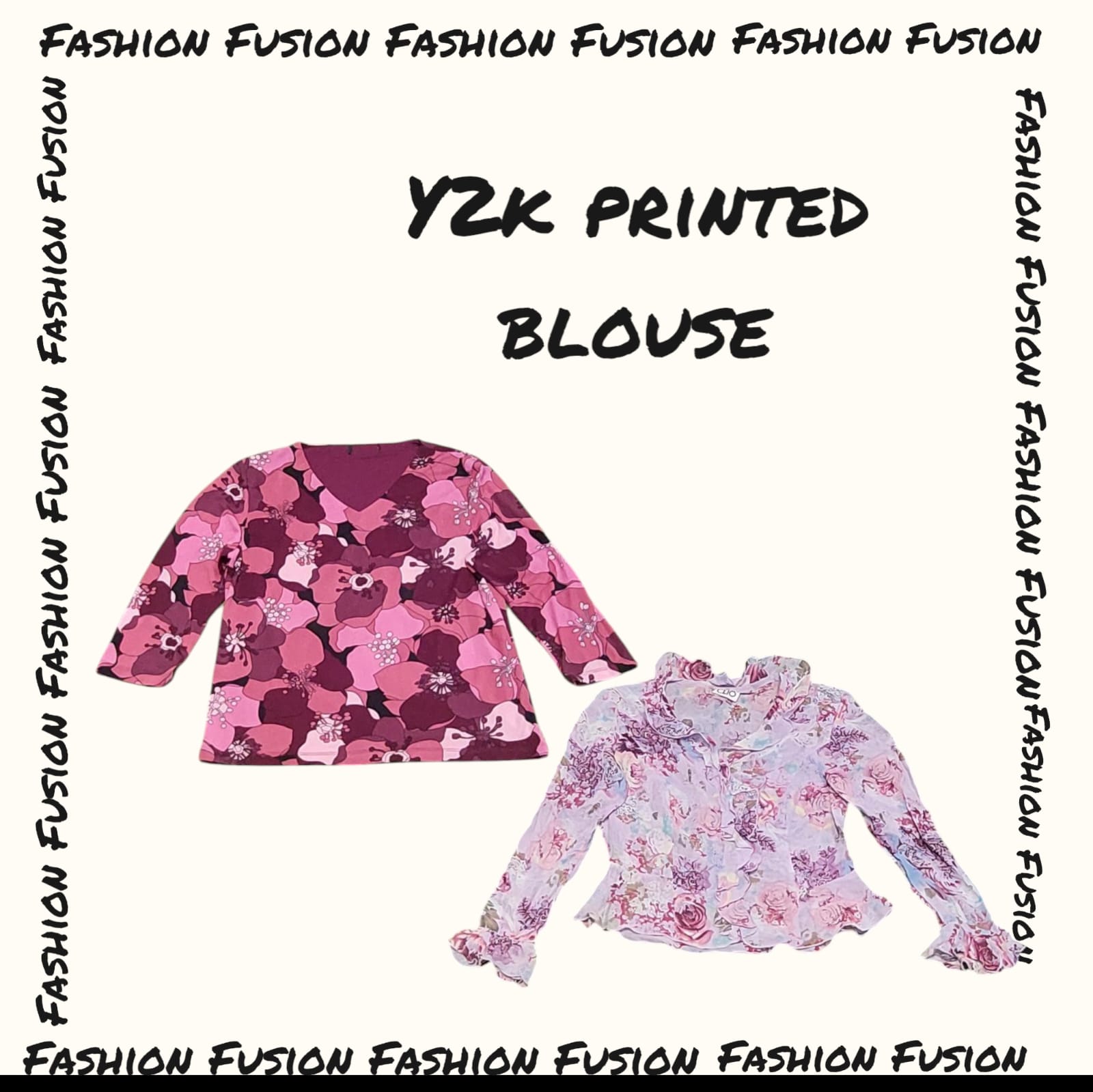 (FF-657) y2k printed Tops