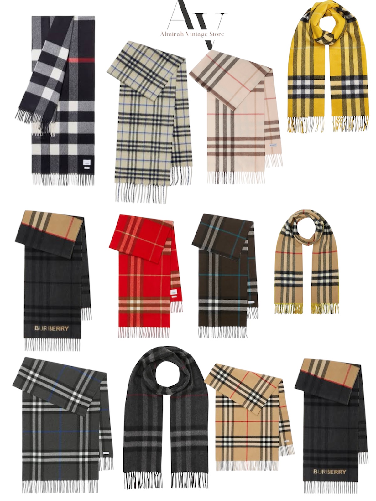 Cachecóis Burberry 300 Peças