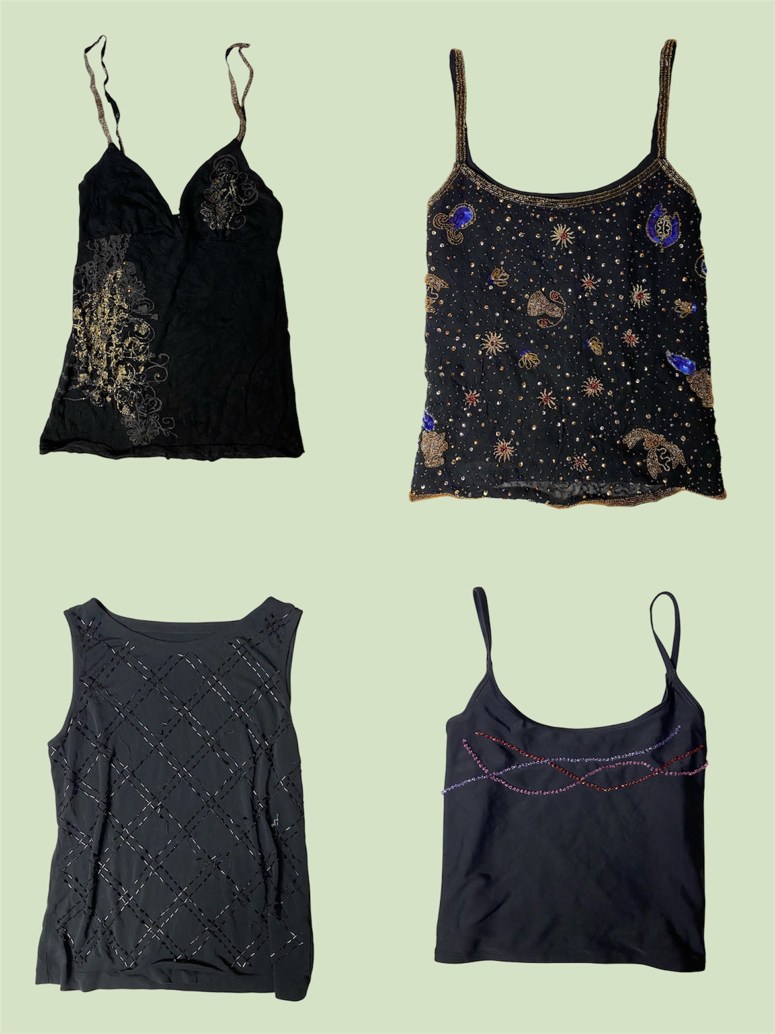 “Celestial Glam: Y2K Embellished Cami Tops Collection” (TS-345)