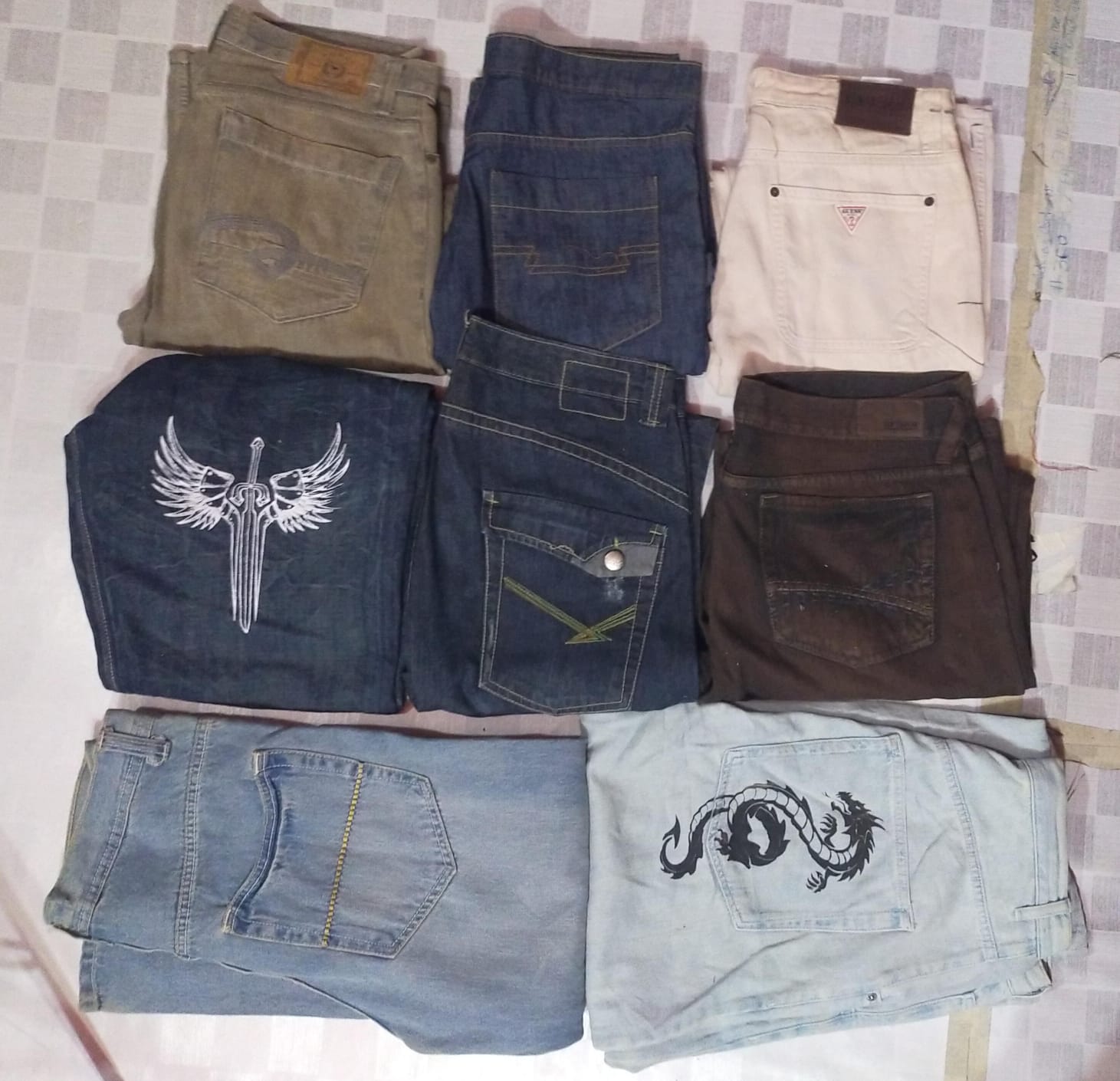 JEANS GUESS E ALTRE MARCHE MISTE TOTALE 10 PEZZI (ID 186)