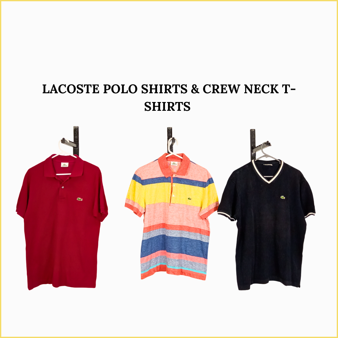 LACOSTE POLO SHIRTS & CREW NECK T-SHIRTS - 15 PCS