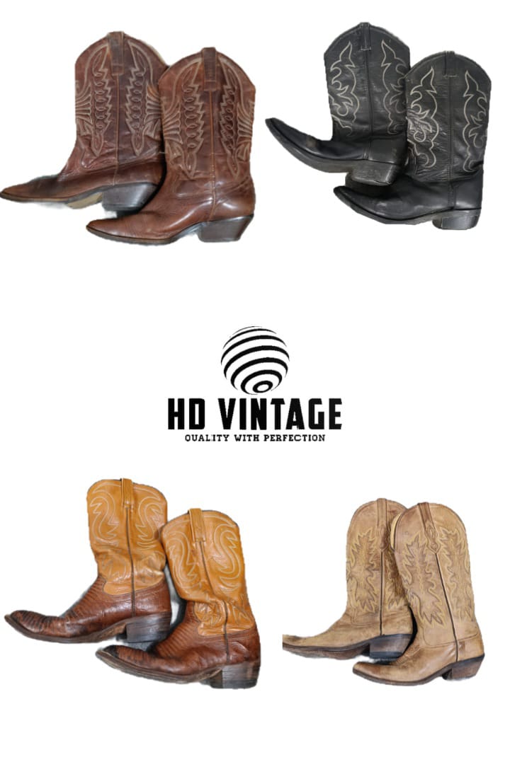 HD693 Stivali da Cowboy Vintage - 11 pezzi