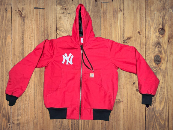 Rework-Stil Carhartt x Yankees Kapuzenjacke