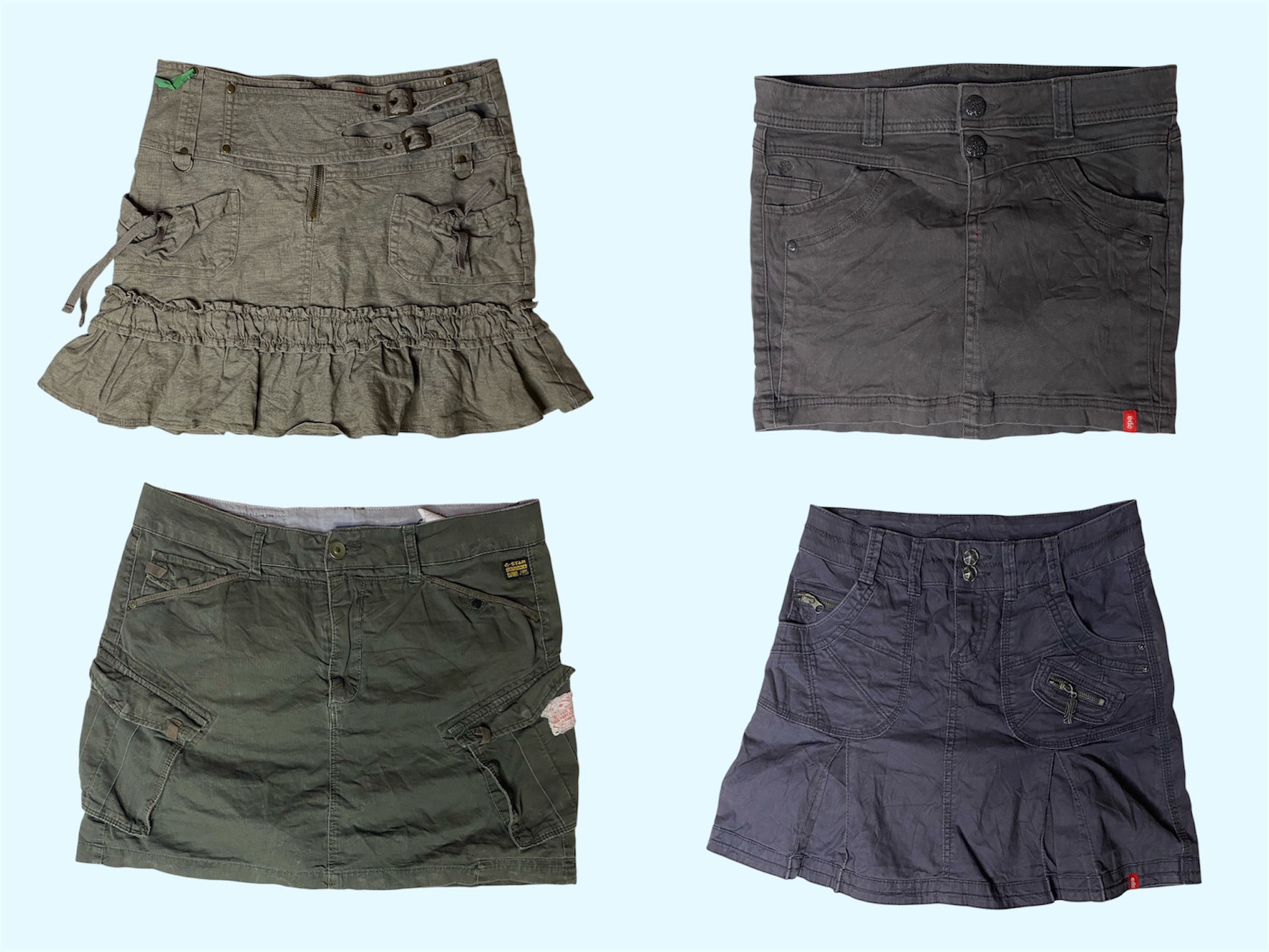 Y2K Cargo Chic: Edgy Utility Mini Skirt Vibes (TS-357)