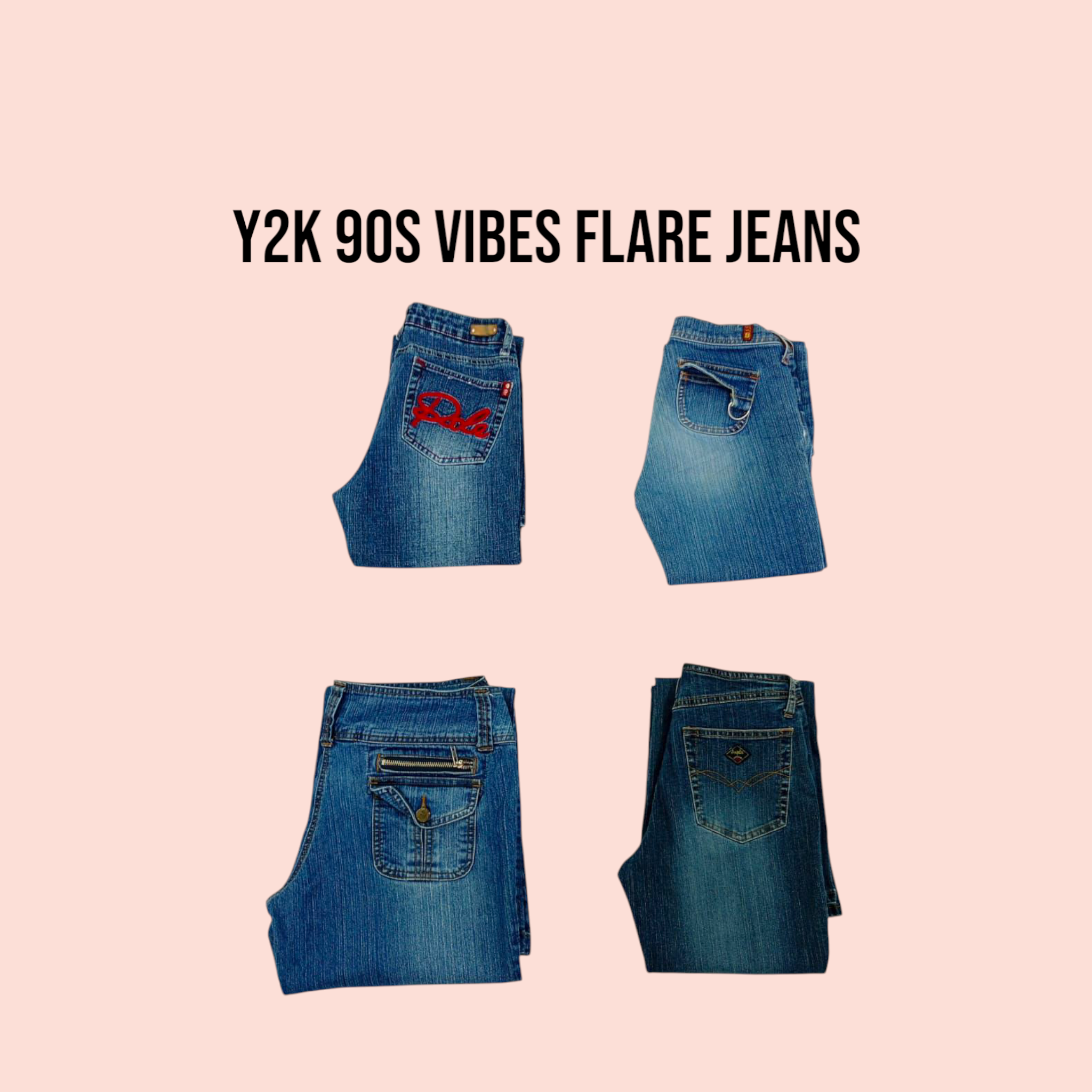 Jeans évasés ambiance années 90 Y2K