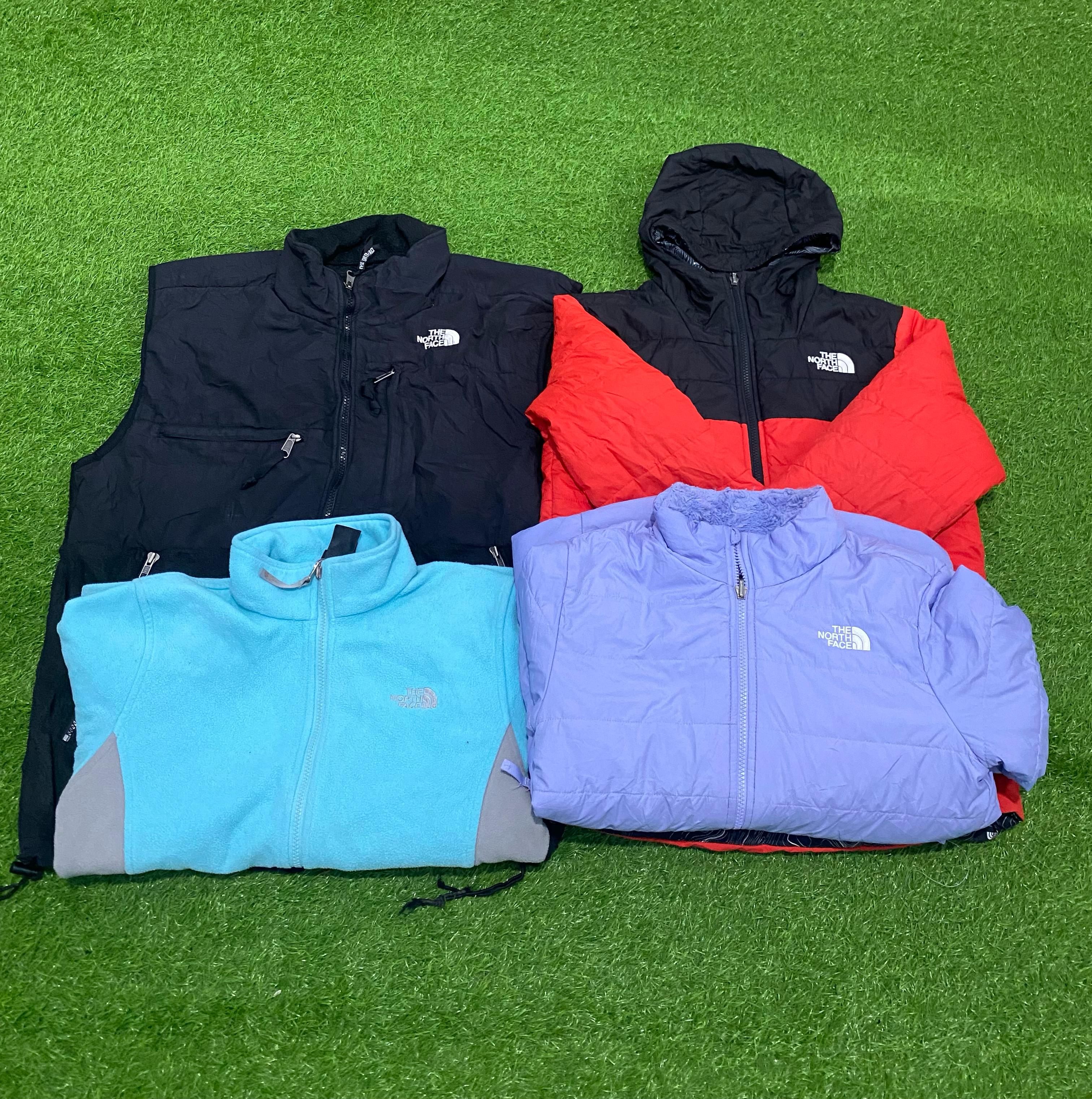 The north face puffer and fleece jackets