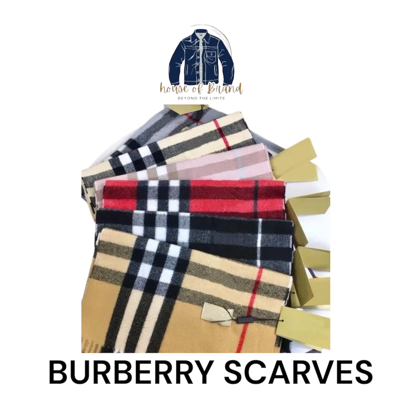 Cachecóis Burberry 150 peças