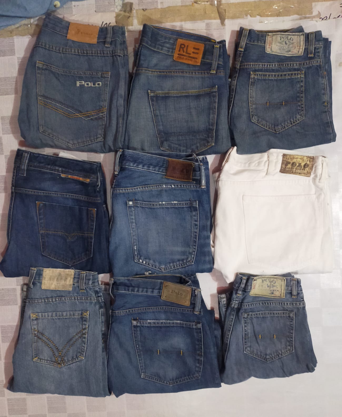 JEANS BAGGY RALPH LAUREN E OUTRAS MARCAS MISTURADAS TOTAL 10 PEÇAS (ID 205)