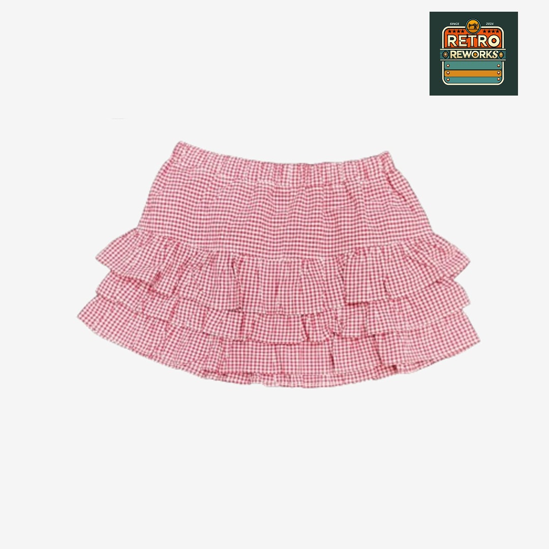 SS25 Upcycled Ruffle Cotton Skirt