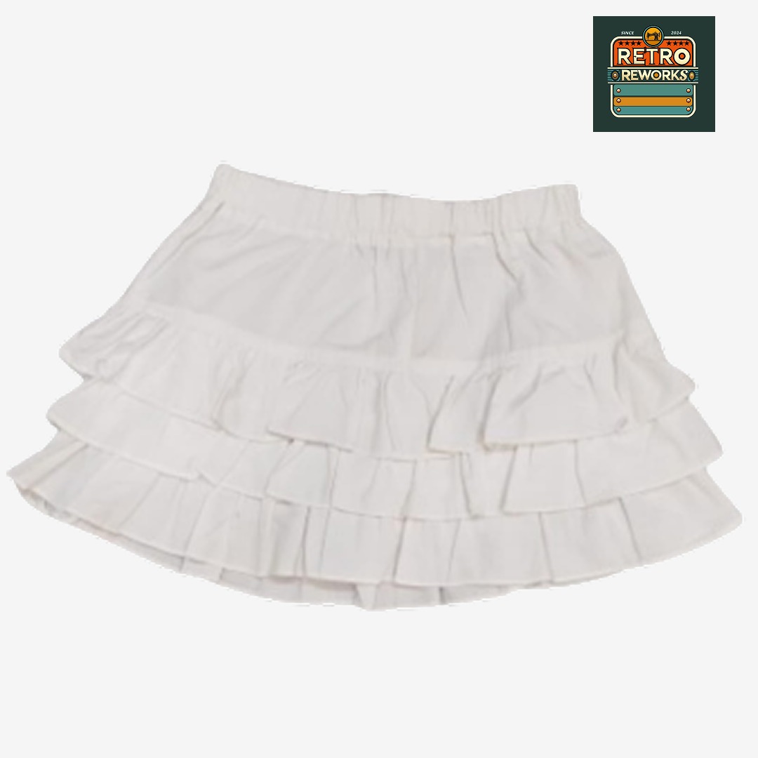 SS25 Upcycled Ruffle Cotton Skirt