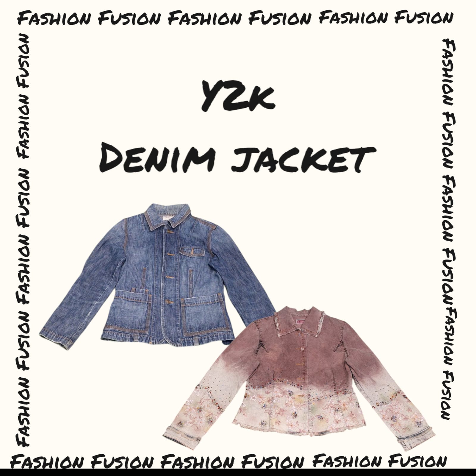 (FF-662) y2k unique denim jacket