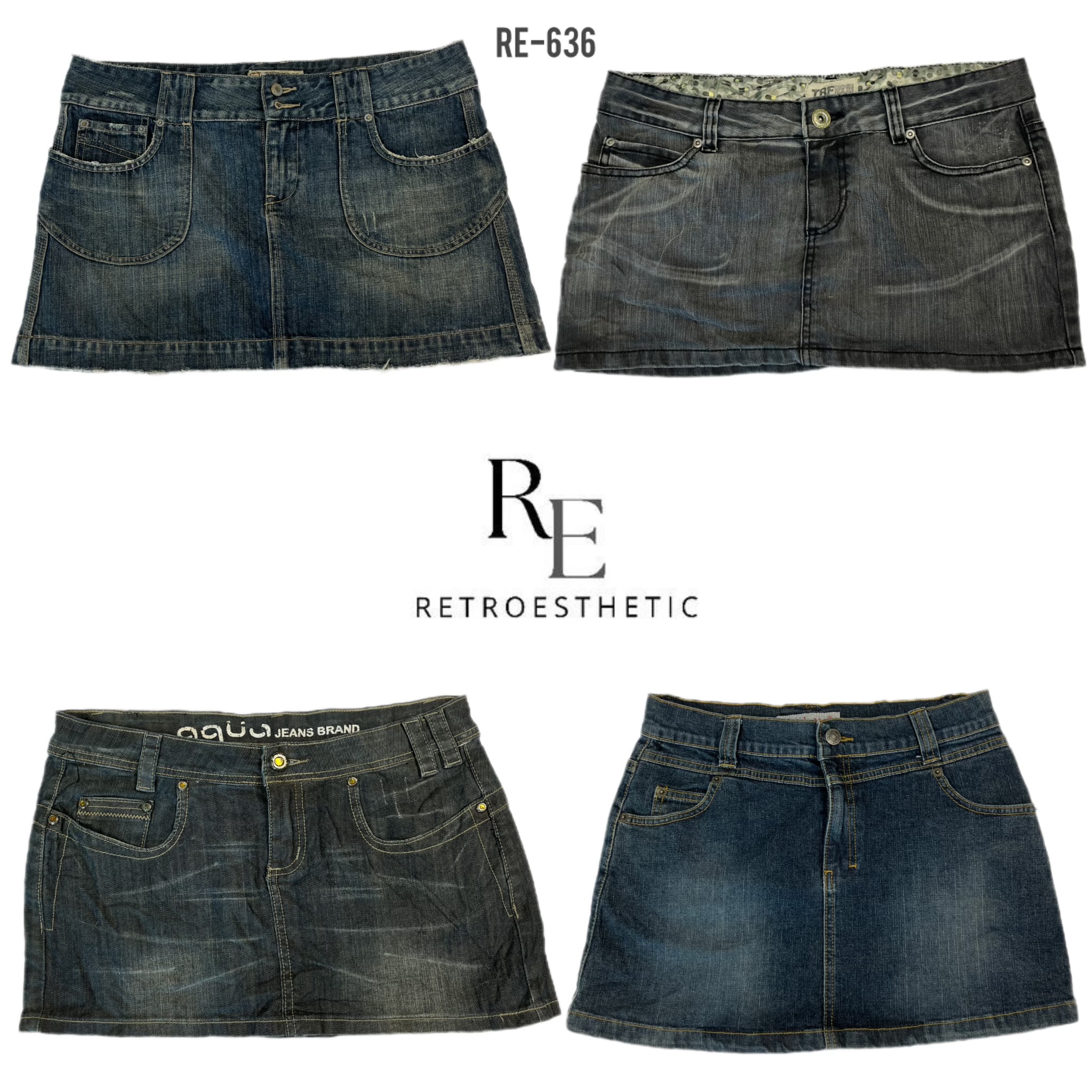 Y2K IT Girl Denim Mini Skirts (RE-636)