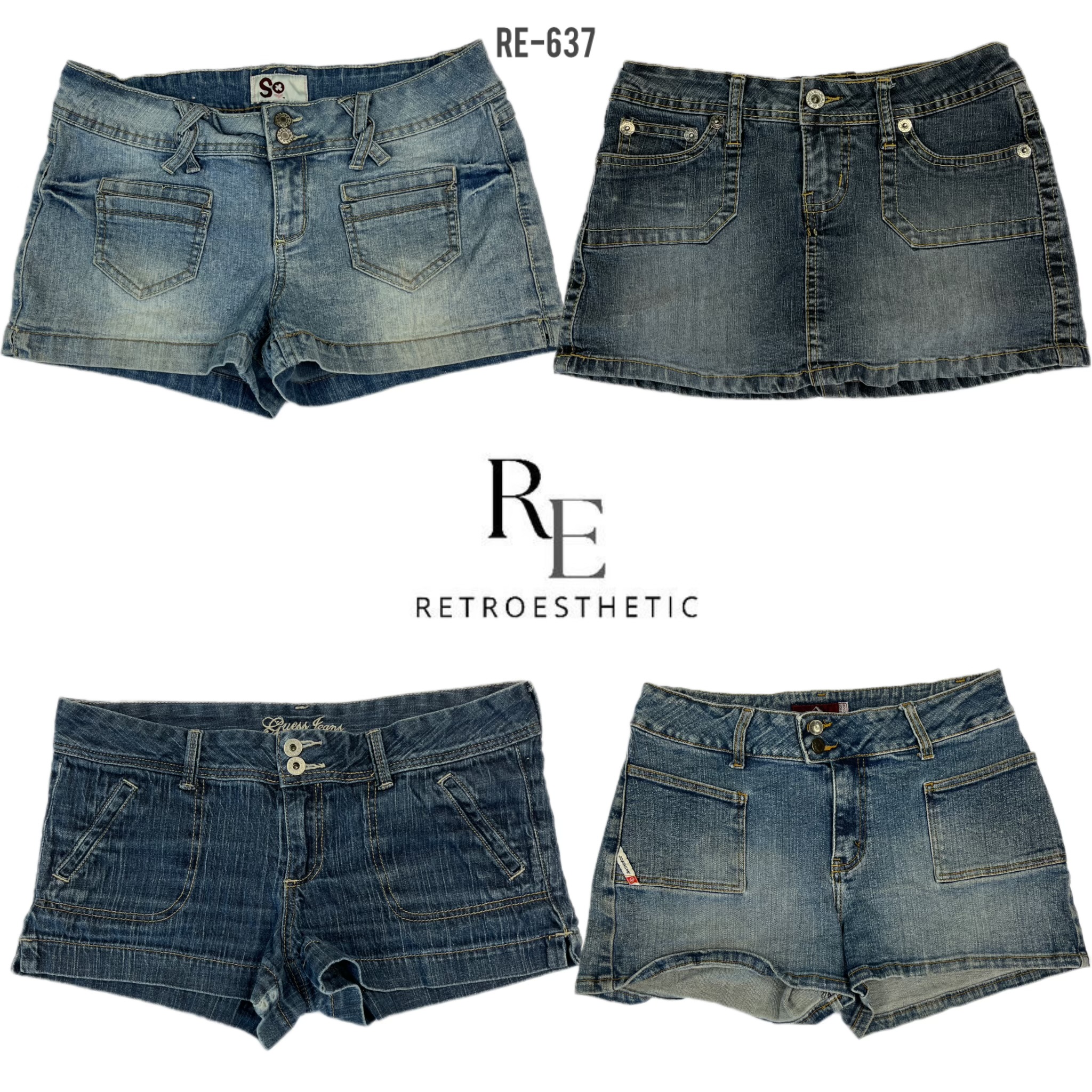 Shorts en denim sexy Y2K (RE-637)