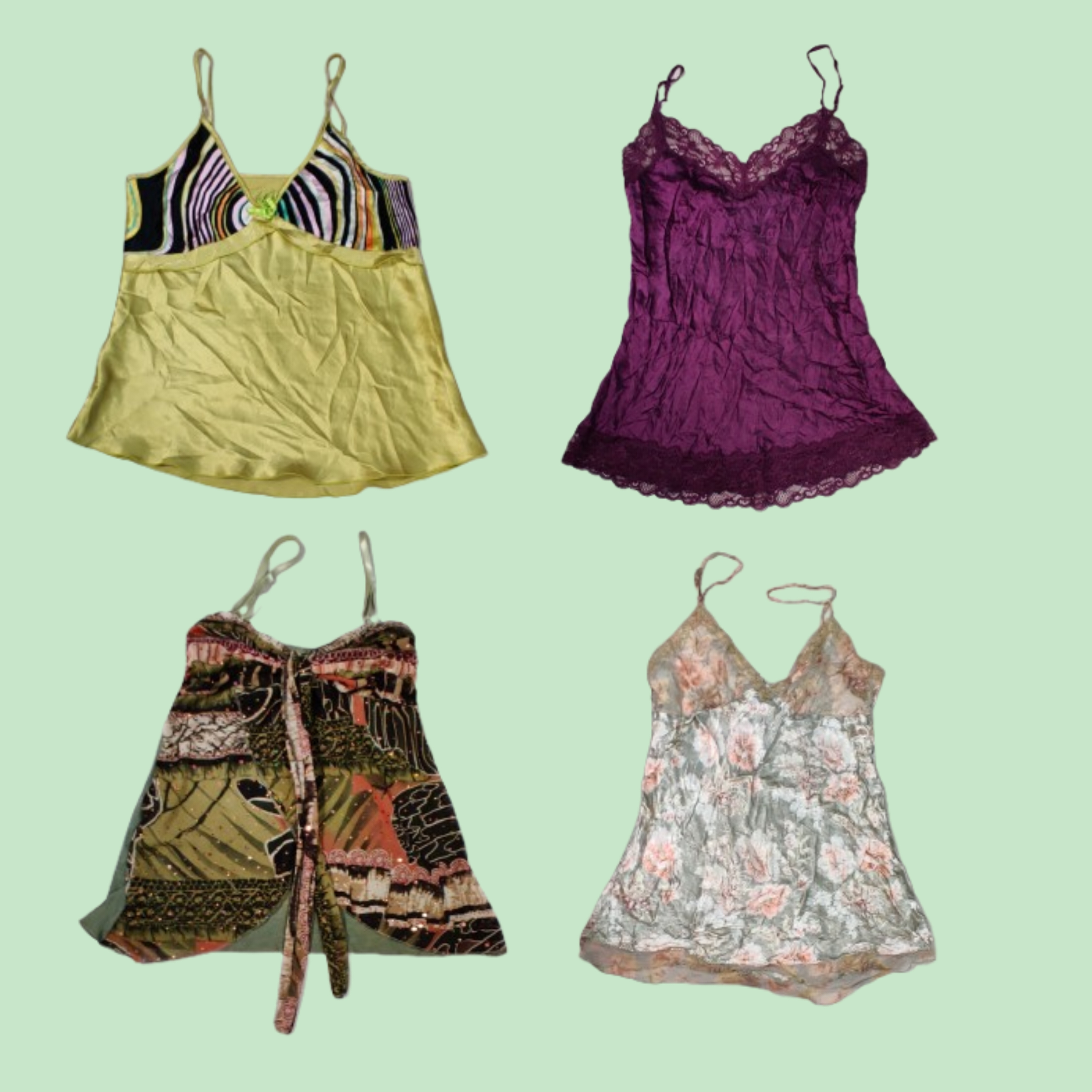 Y2K Earthy Tone Cami Tops