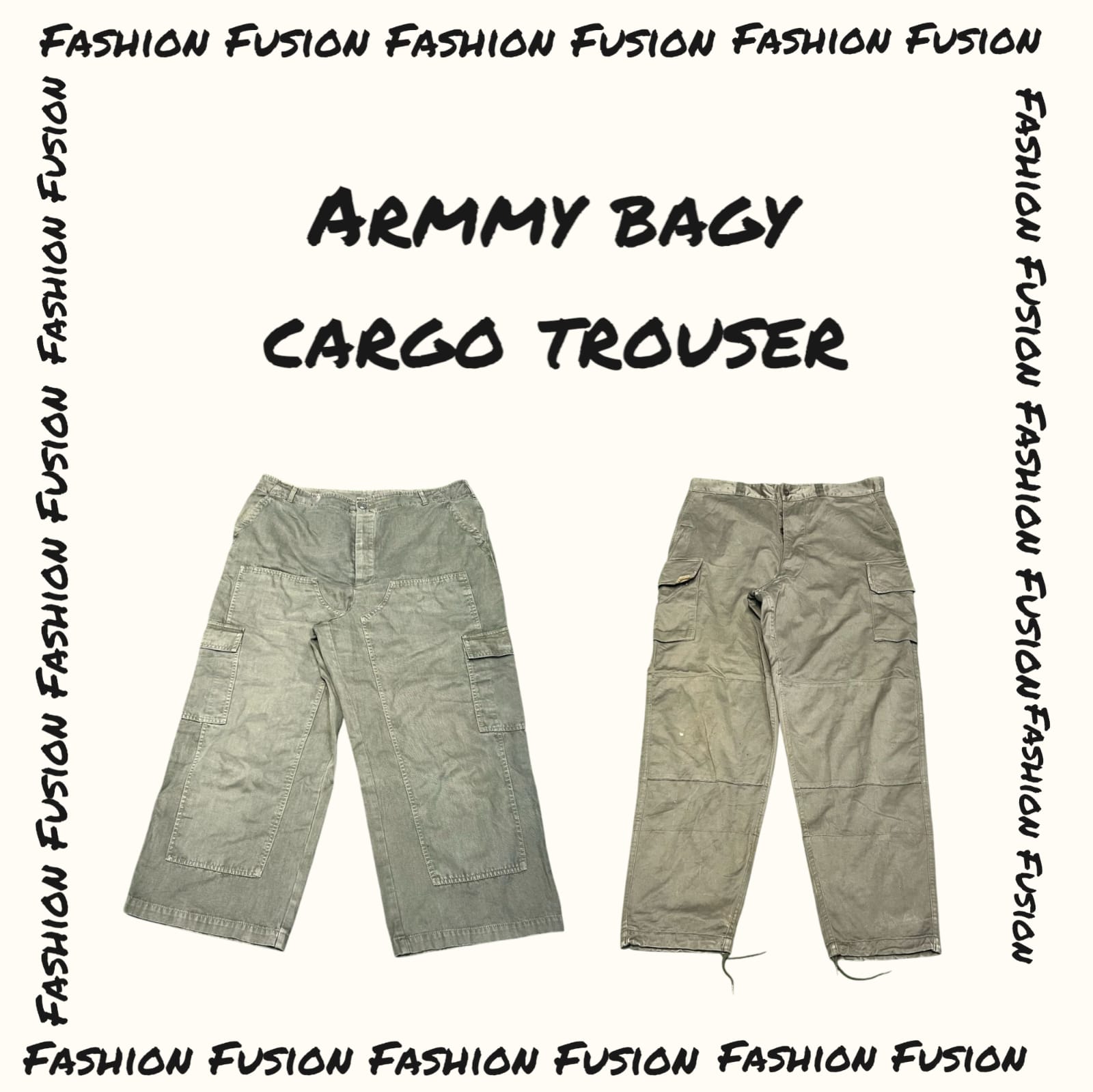 (FF-617) Green Army pantaloni cargo larghi