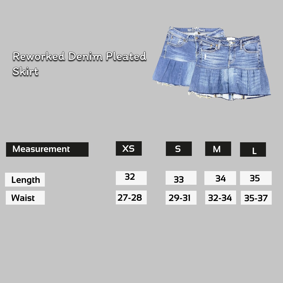 SS25 Reworked Denim Pleated Skirt