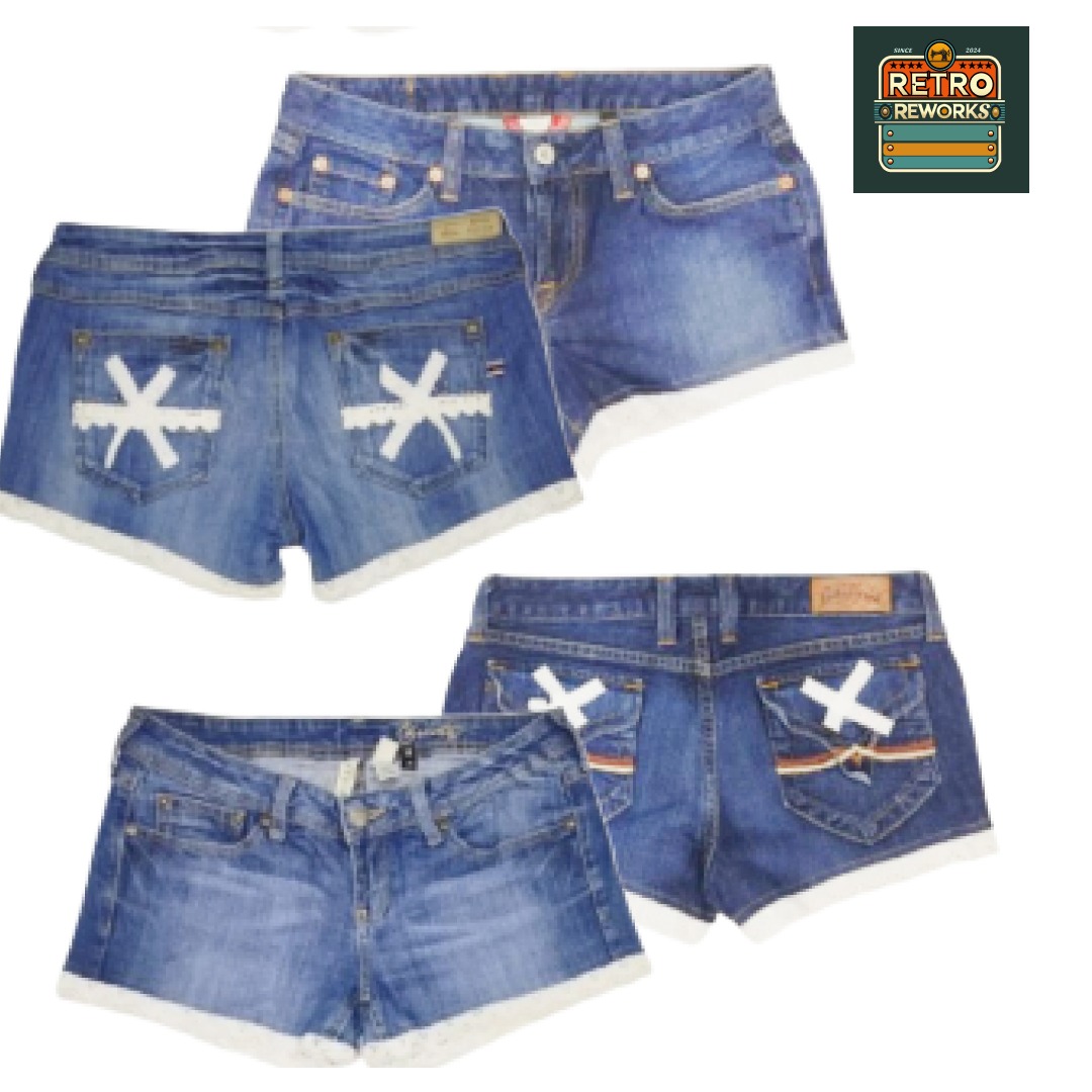 Reworked Low-Rise Denim Shorts