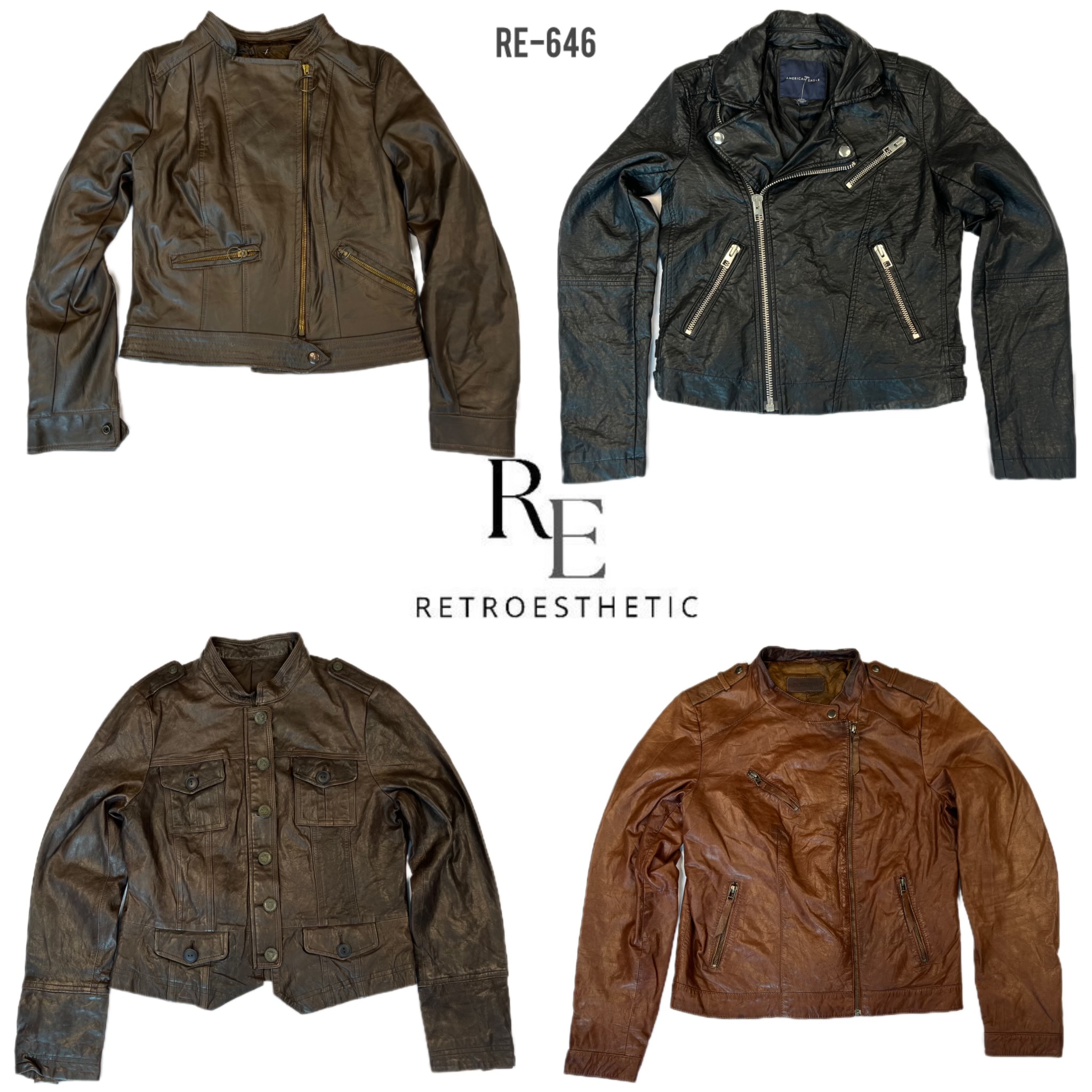 90's/Y2K Cool Girl Leather Jackets (RE-646)