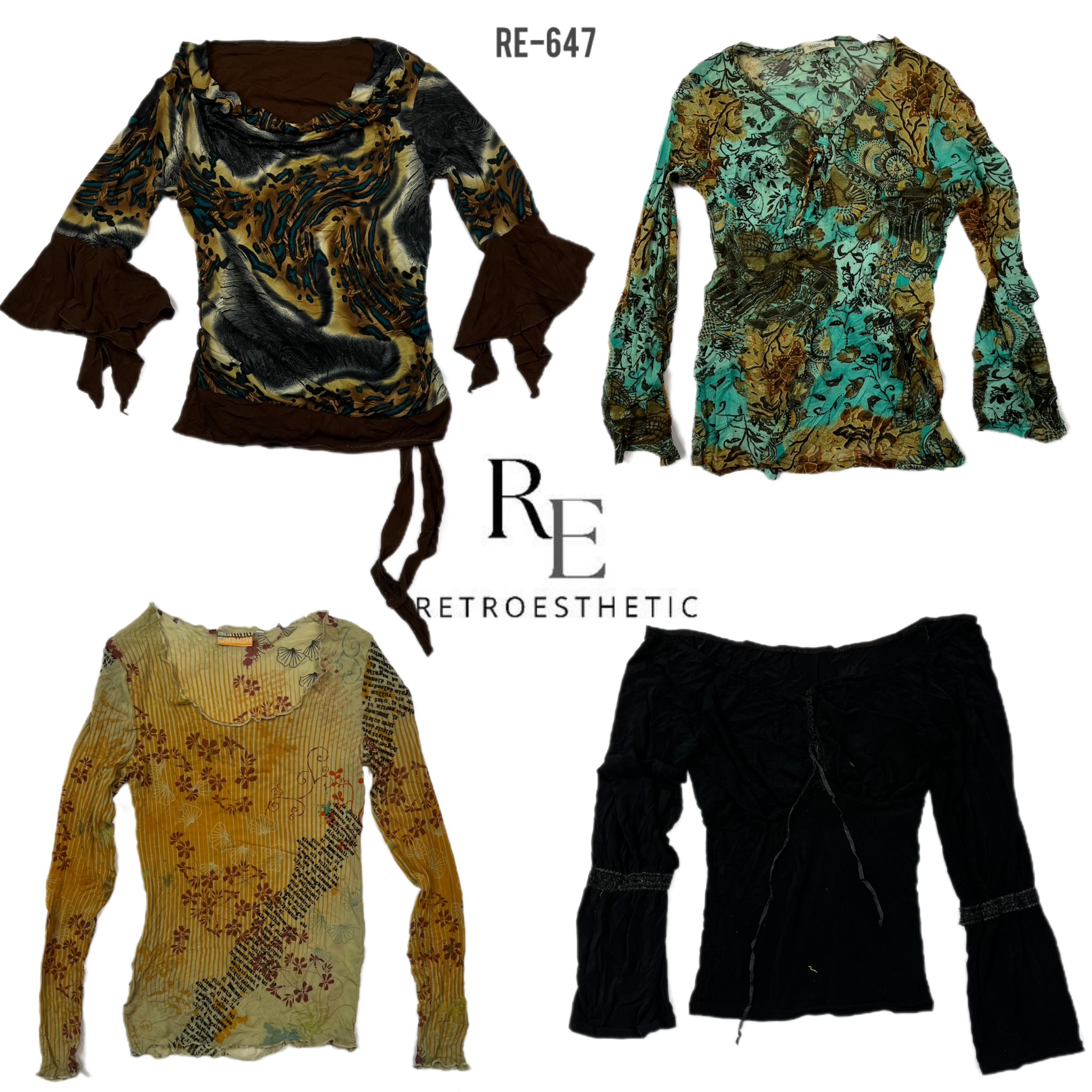 Y2K Grunge Vibes Long Sleeve Tops (RE-647)