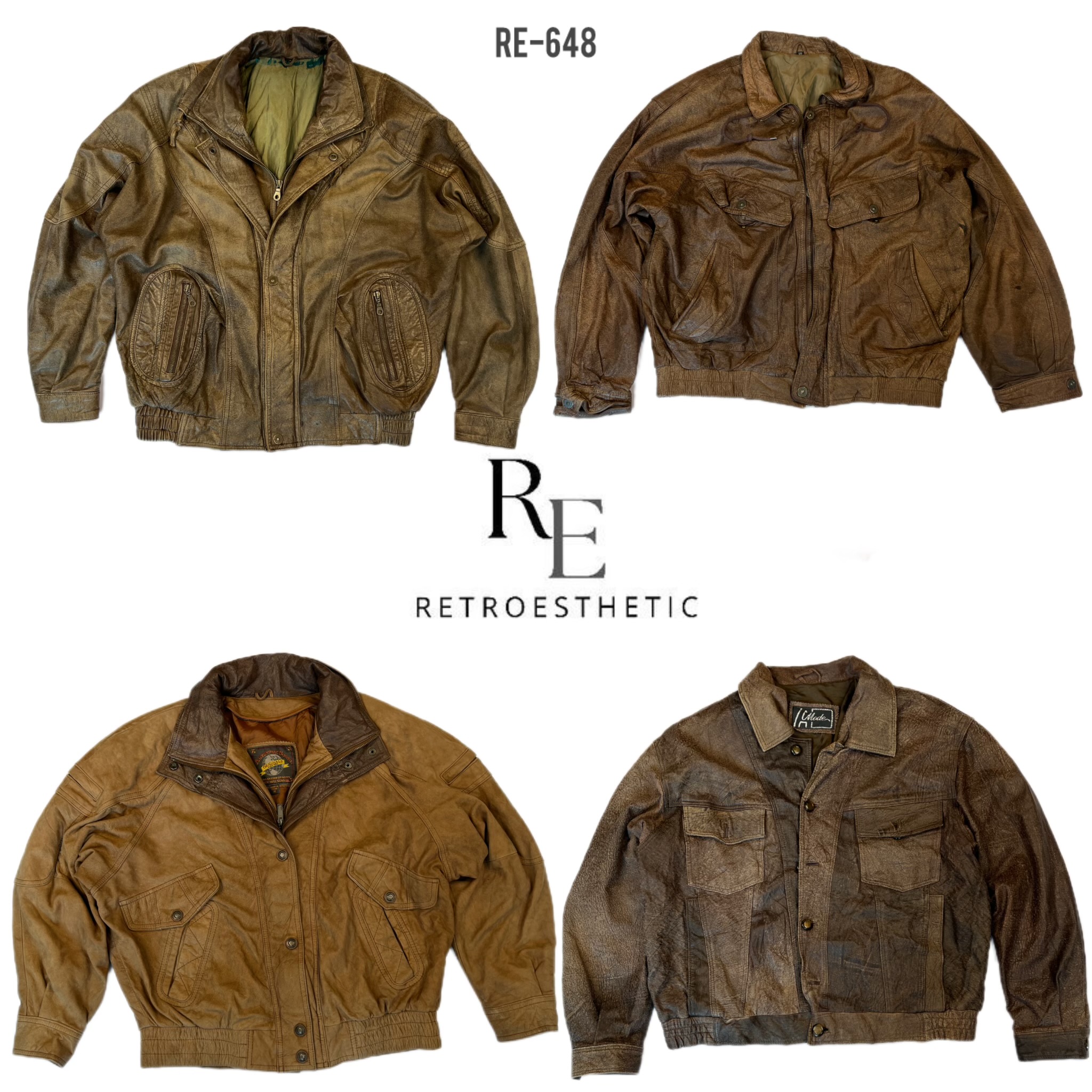 90's/Y2K Bomber Leather Jackets (RE-648)