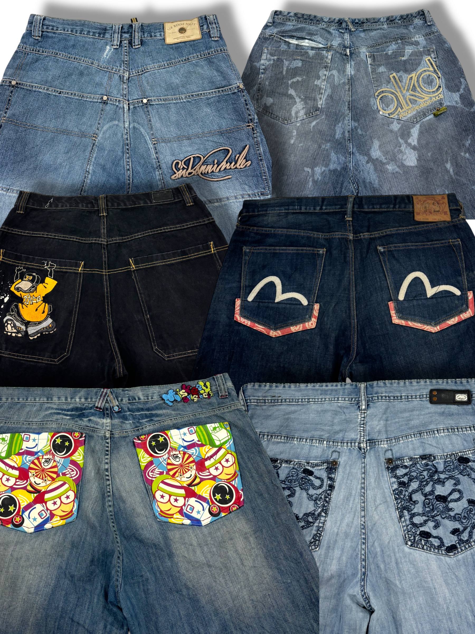 Y2K Baggy Hip Hop Jorts 25 pièces (A-4)
