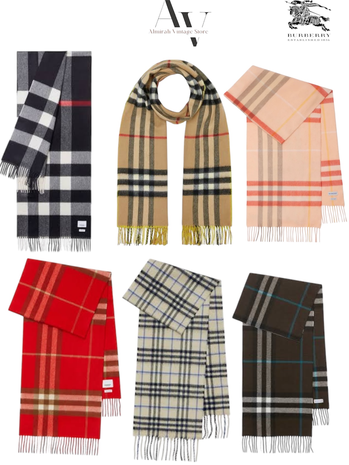 Cachecóis Burberry 150 peças