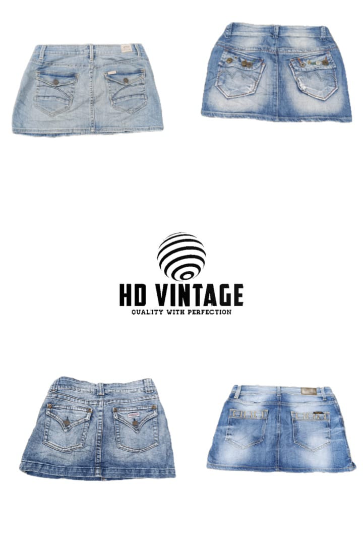 HD707 Ladies Y2K Mini Denim Skirts - 23 pcs