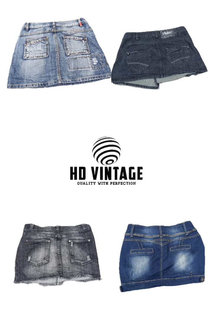 HD706 Saias Mini de Jeans Y2K Femininas - 23 peças