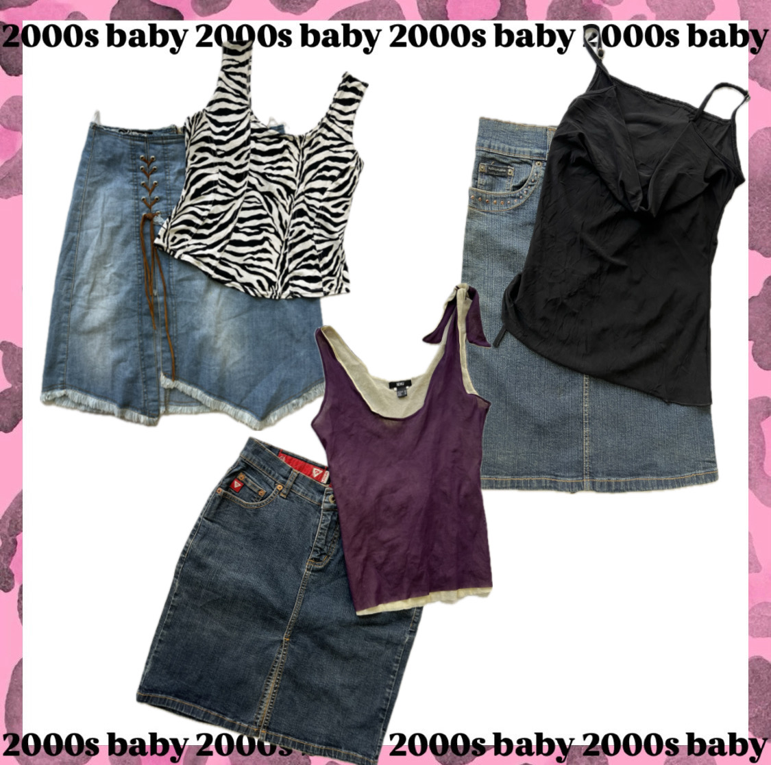 Y2K Koord-Set - Denim-Rock & Top - 012