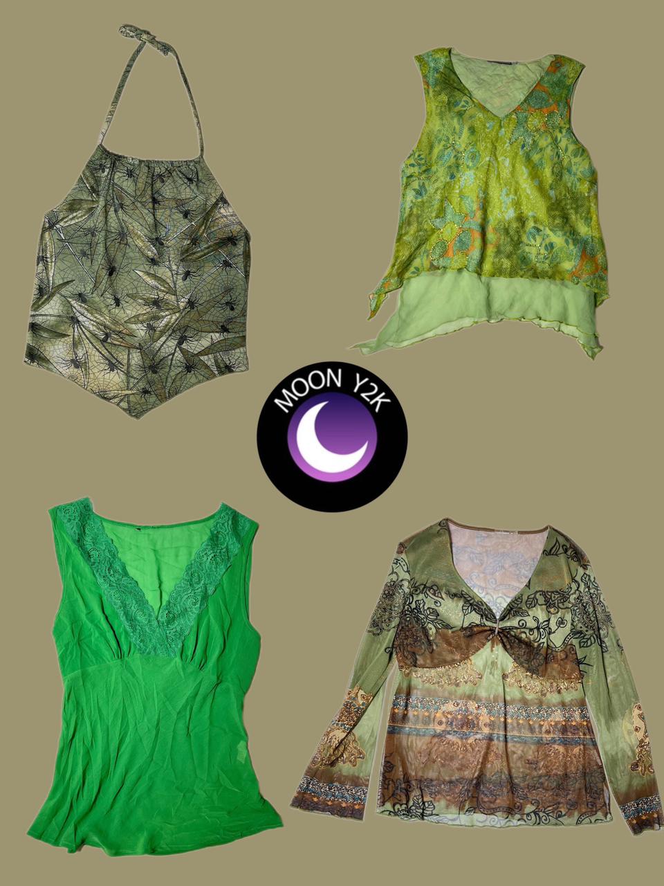 Y2K Earthy Green Tops (M-58)