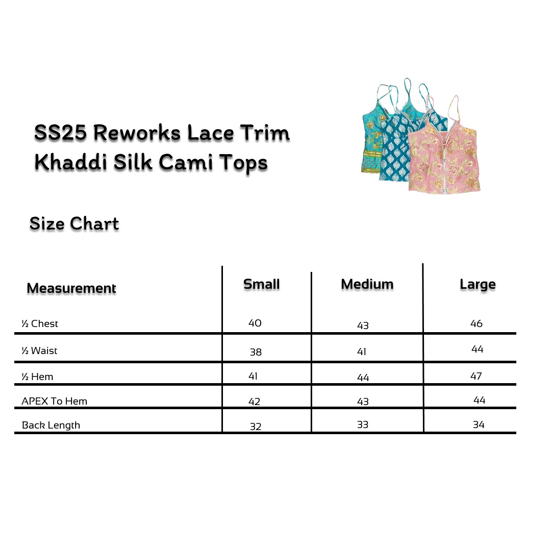 SS25 Reworks Spitzenbesatz Khaddi Seiden-Cami-Tops