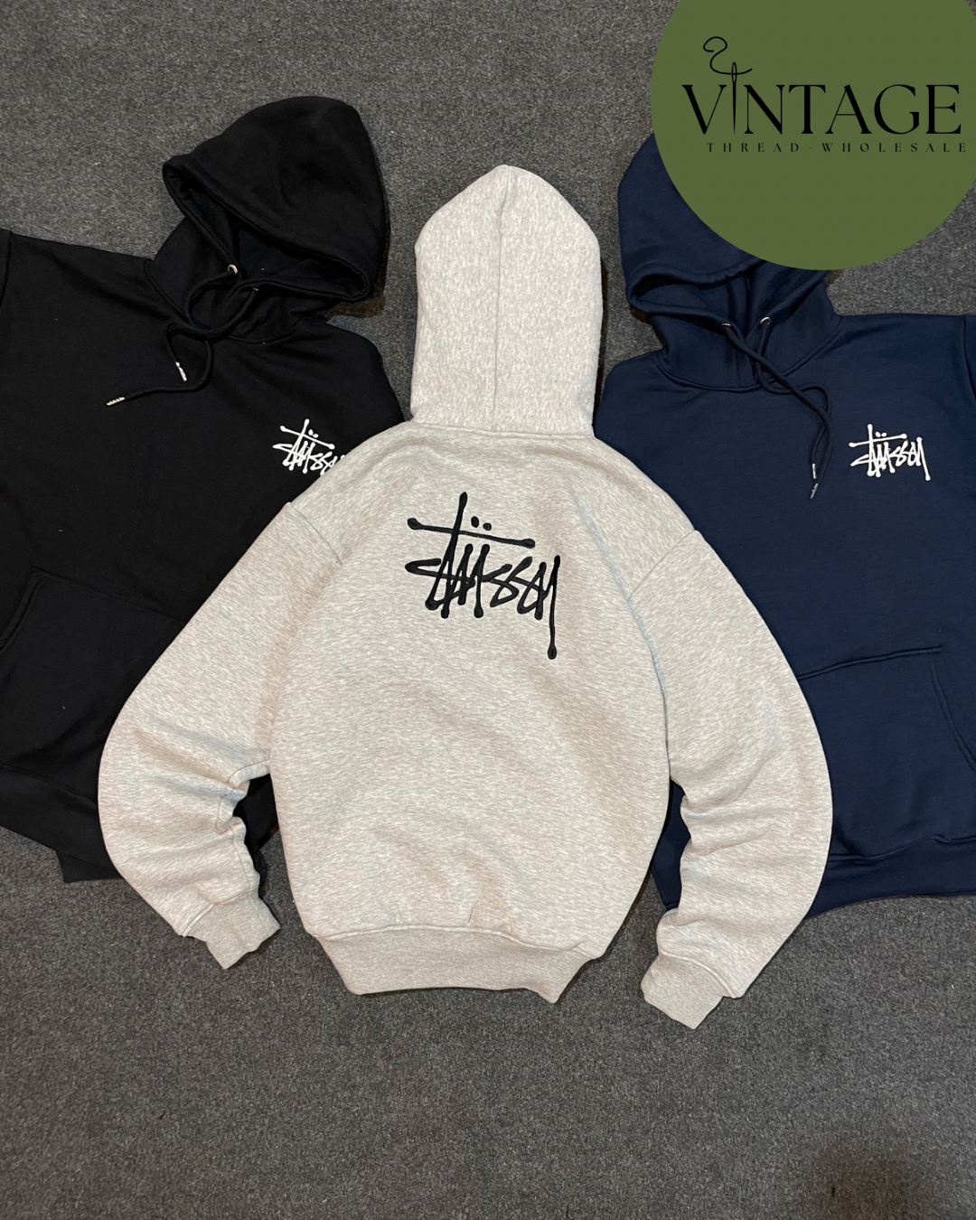 Stüssy rework style Fleece hoodies-30-3325 | Vintage Wholesale ...