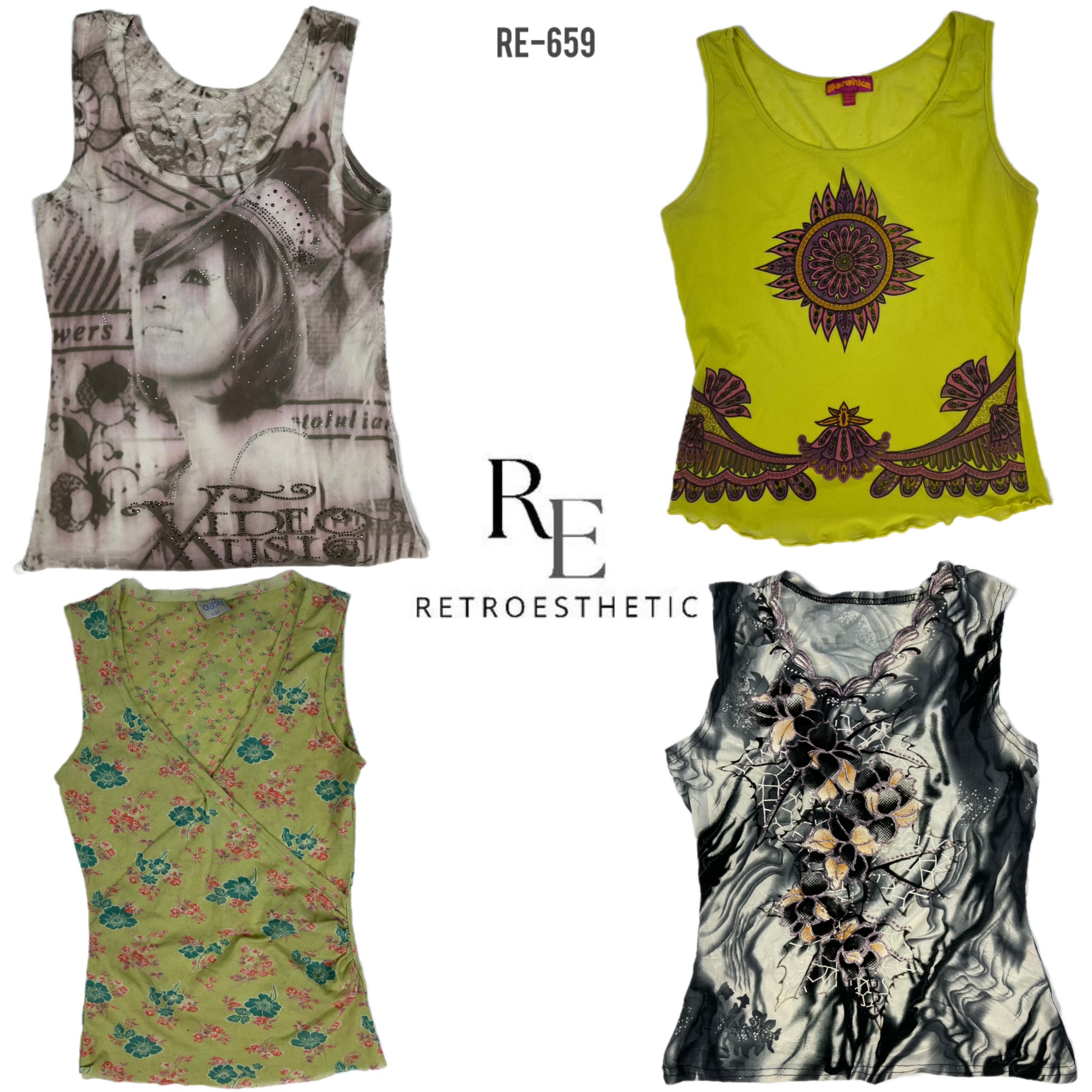 Y2K IT Girl Grunge Mix Tops (RE-659)