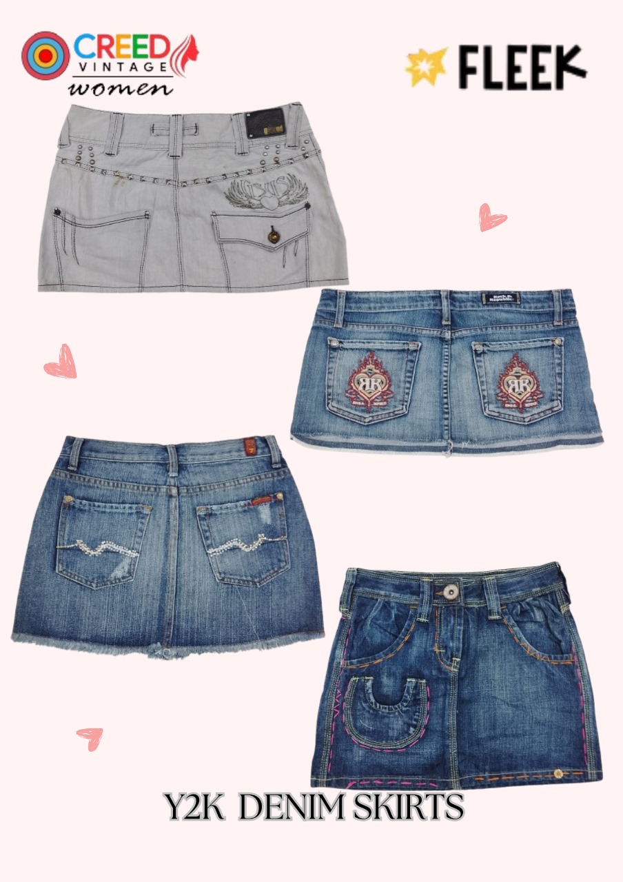 CR3706 Y2K Denim Mini Skirts - 15 Pcs