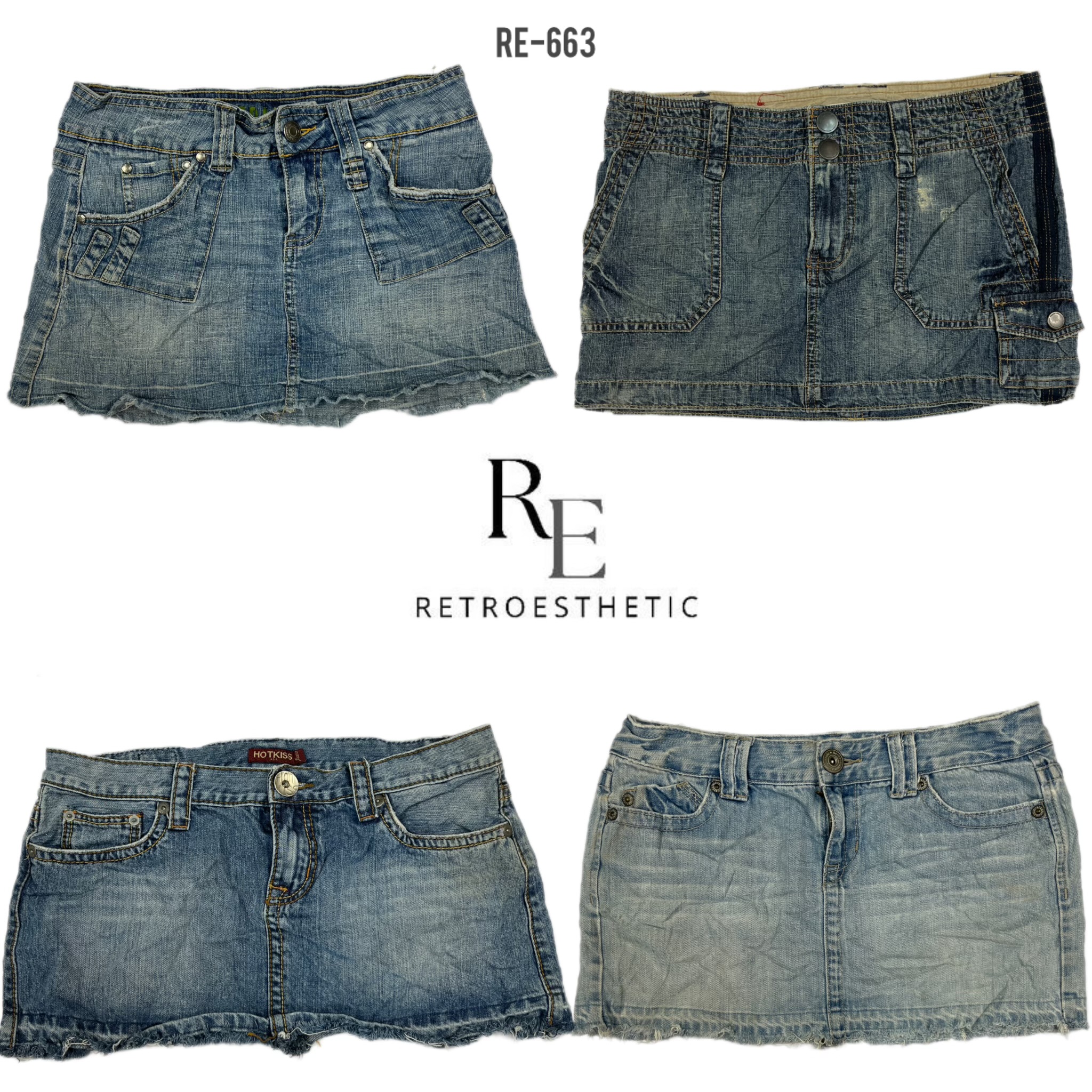 Y2K IT Girl Denim Mikro Mini Röcke (RE-663)