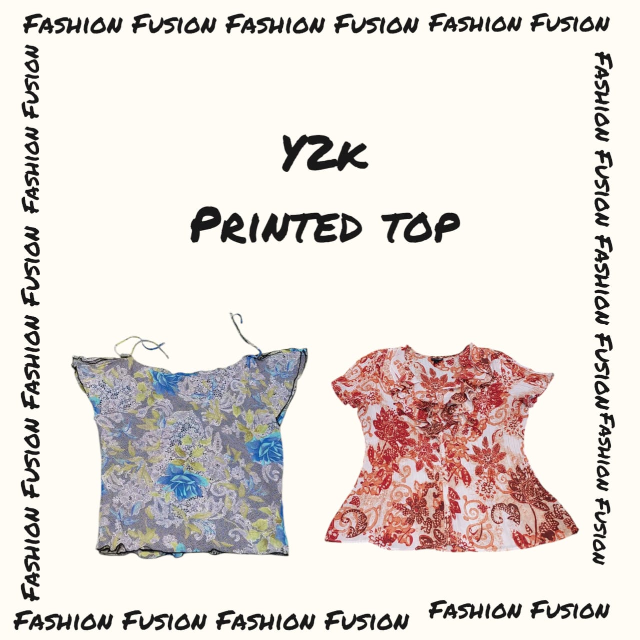 (FF-682) y2k bedruckte Tops