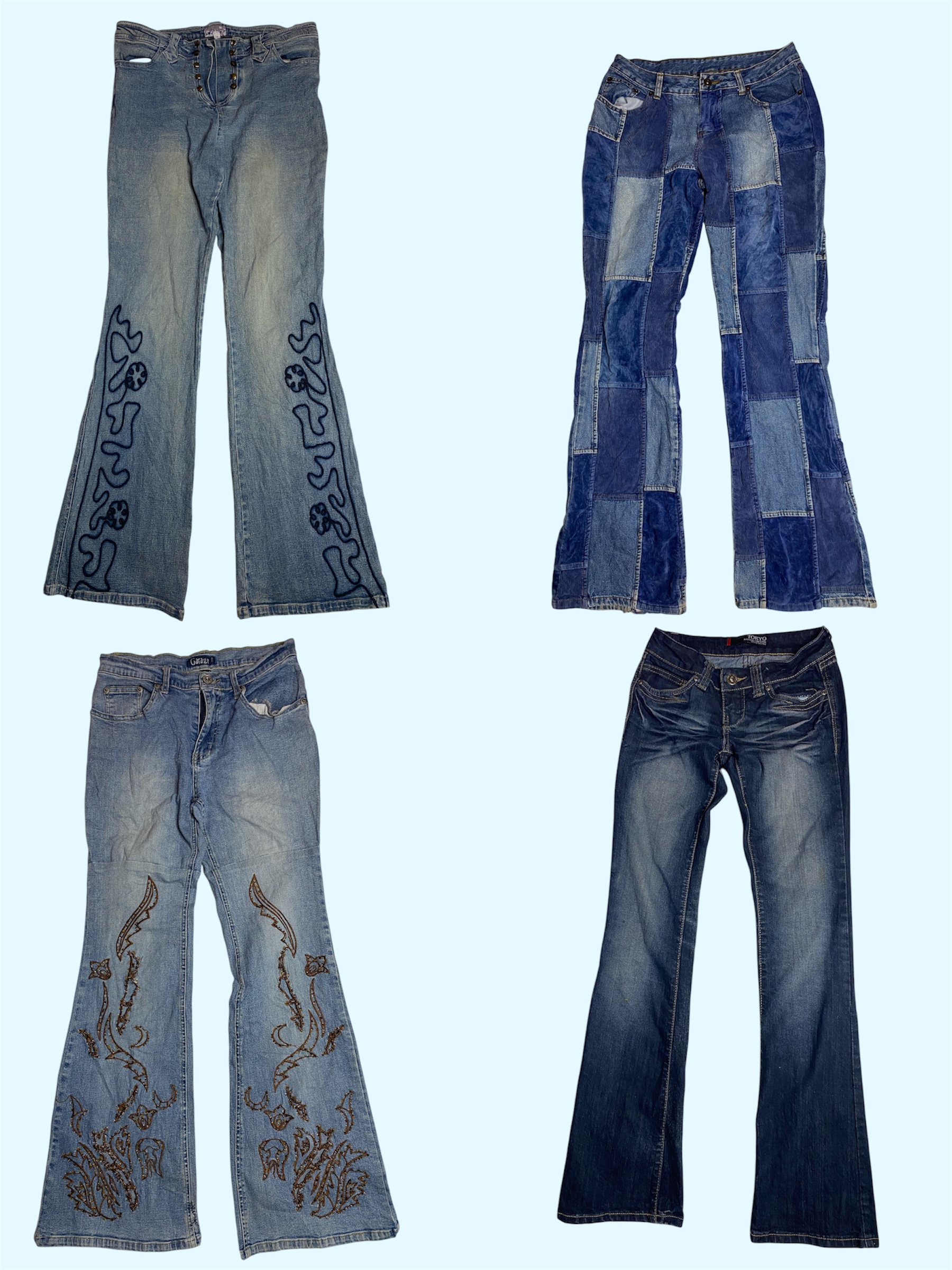 Y2K Maximalist Denim: Patchwork, Embroidery & Flared Fantasy (TS-372)