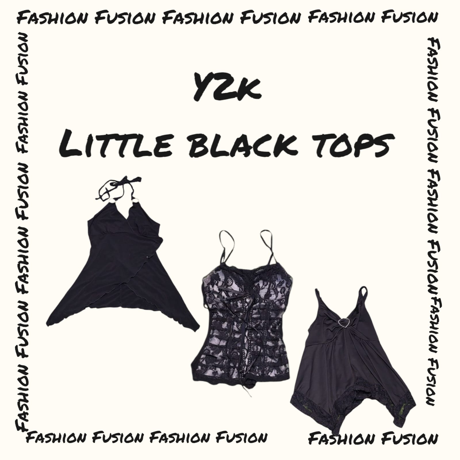 (FF-700) petits tops noirs y2k