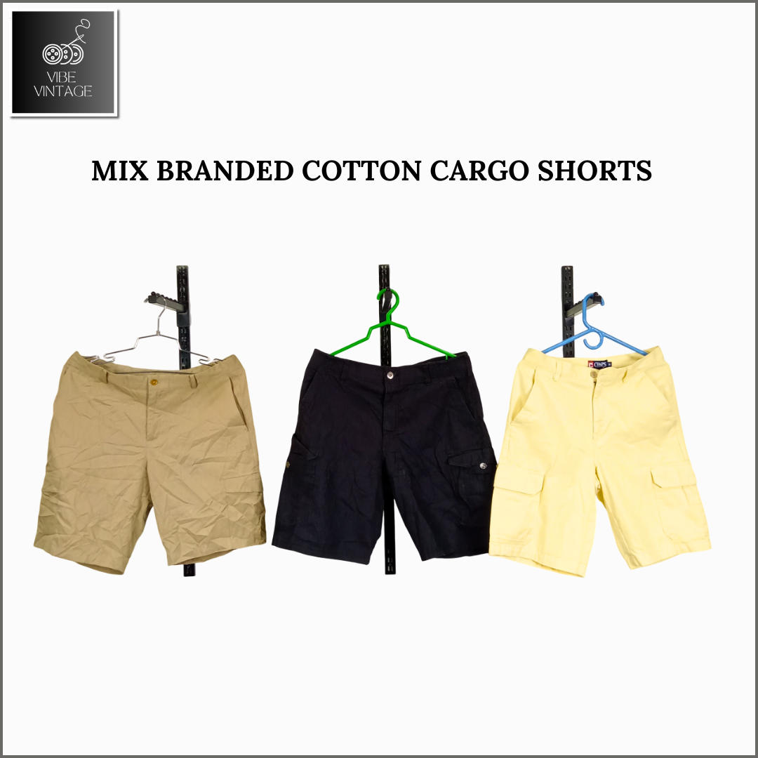 MIX BRANDED COTTON CARGO SHORTS - 15 PCS