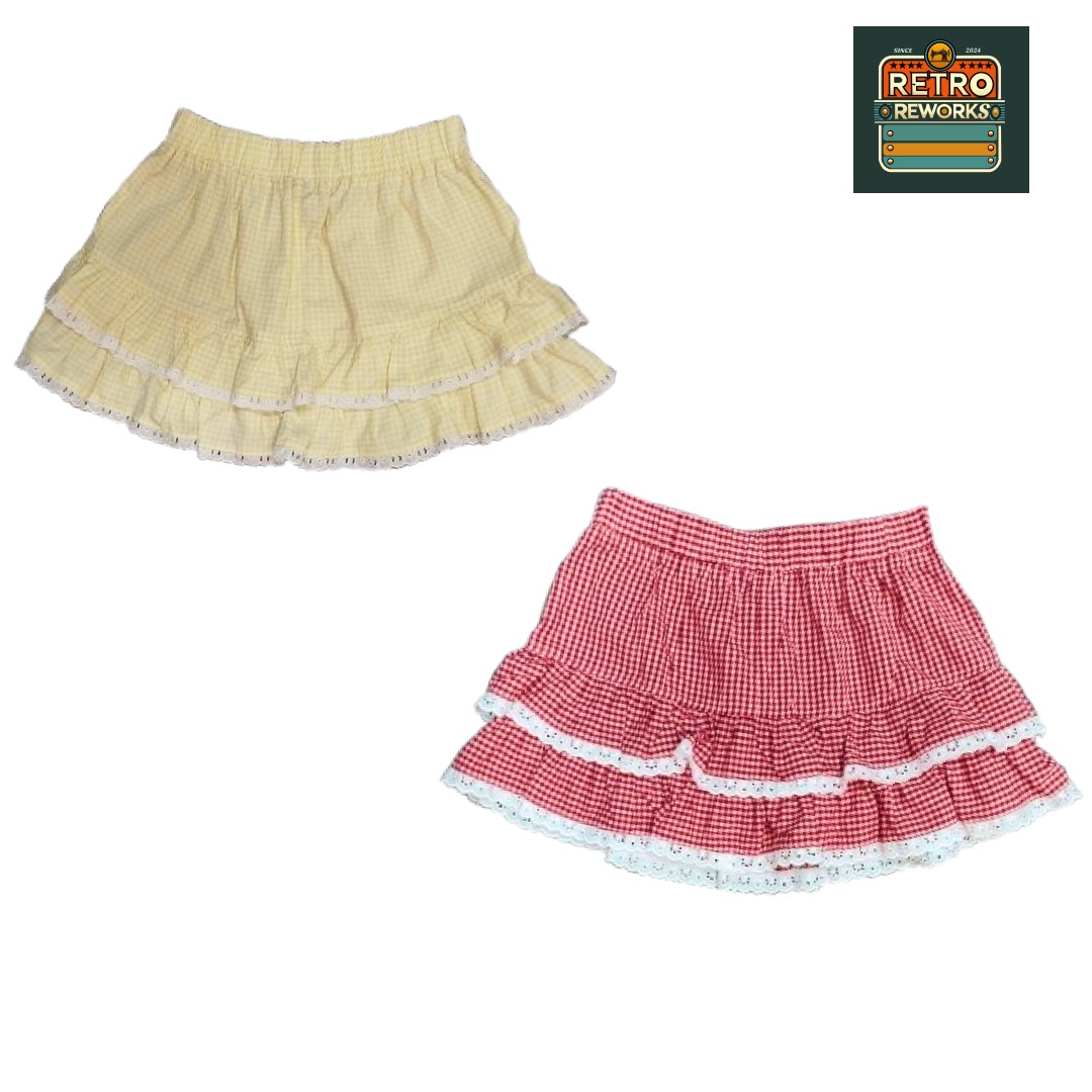 SS25 Upcycled Ruffle Lace Skirt