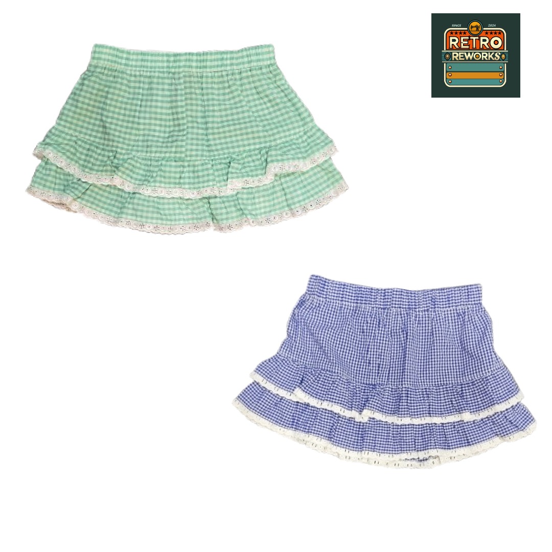 SS25 Upcycled Ruffle Lace Skirt