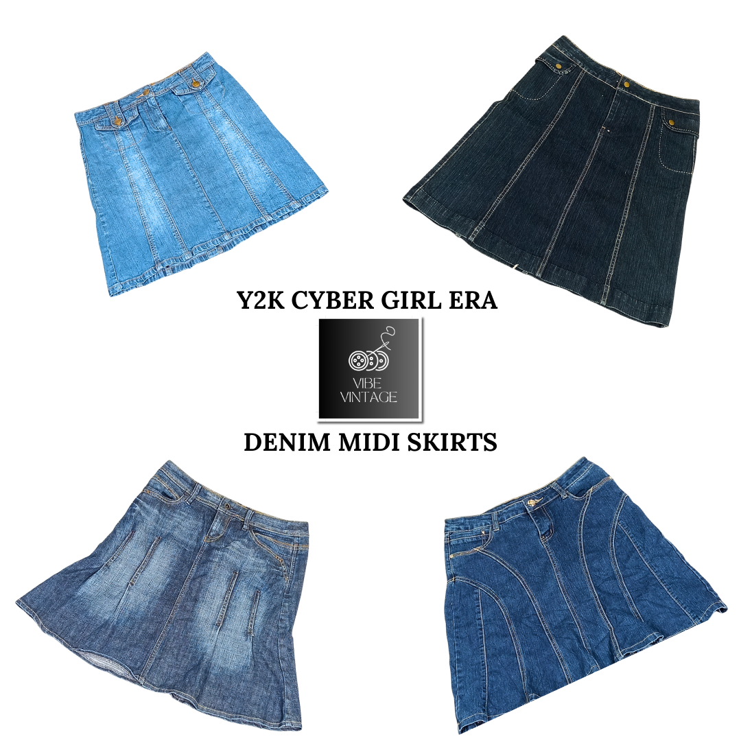 SAIAS MIDI DE JEANS DA ERA Y2K CYBER GIRL - 07 PCS