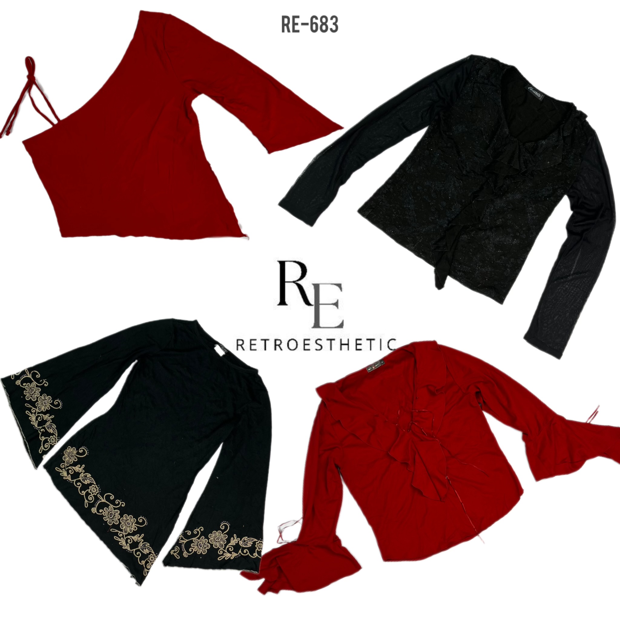 Y2K Date Night Romantic Full Sleeve Tops (RE-683)